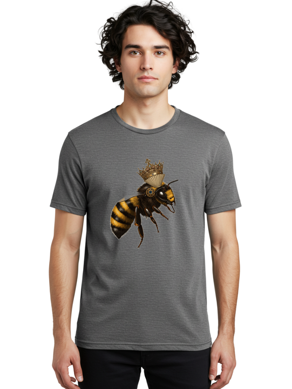 Crowned-Bee Men'S Graphic Tee, 100% Cotton, Comfortable Casual Summer Wear, Machine Washable, Vintage Camera, Old Camera, Antique Camera, Black Camera, Classic Photography, Photography Equipment, Nostalgic Device, Film Camera, Camera Art Bam137