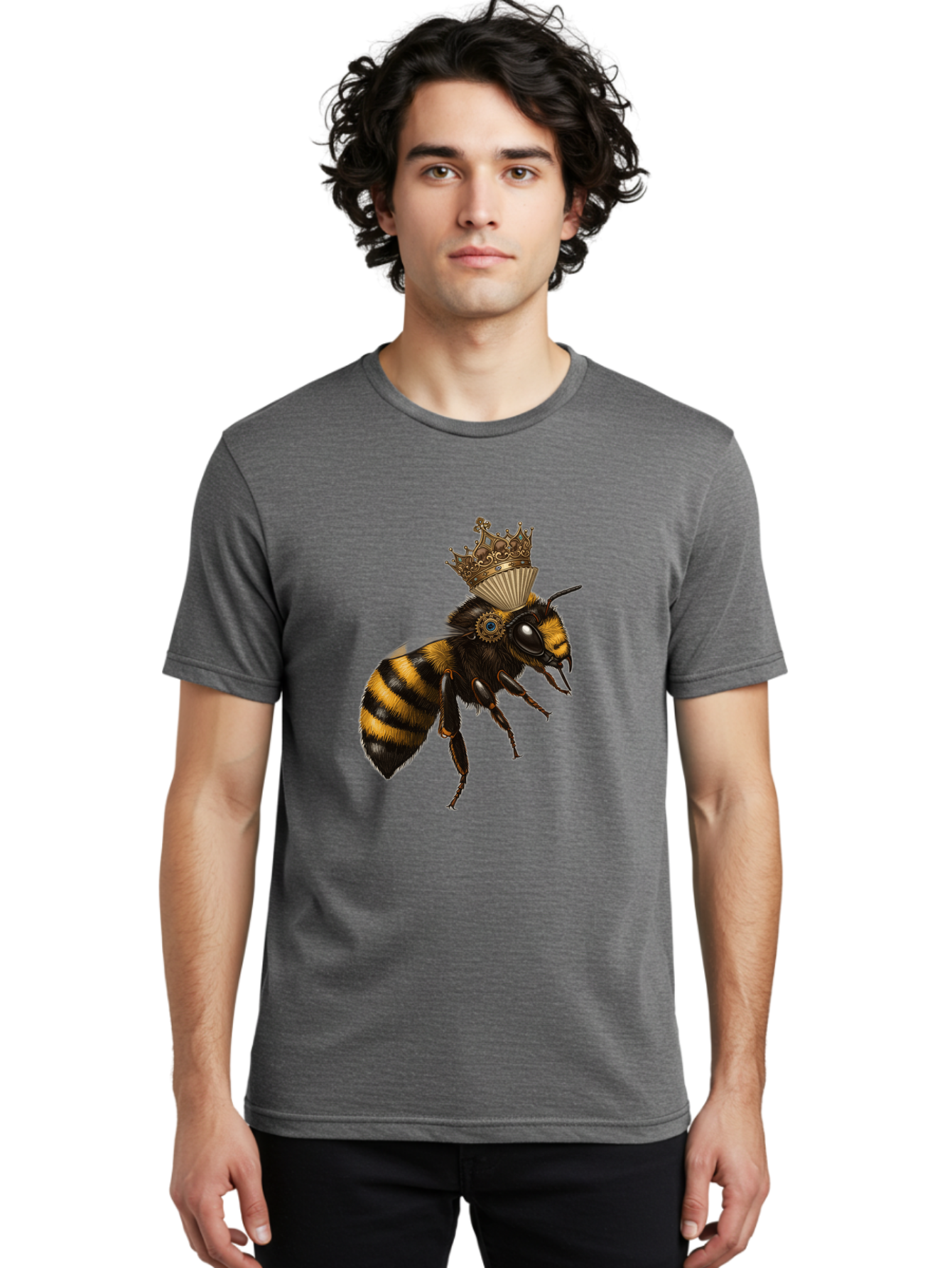 Crowned-Bee Men'S Graphic Tee, 100% Cotton, Comfortable Casual Summer Wear, Machine Washable, Vintage Camera, Old Camera, Antique Camera, Black Camera, Classic Photography, Photography Equipment, Nostalgic Device, Film Camera, Camera Art Bam137