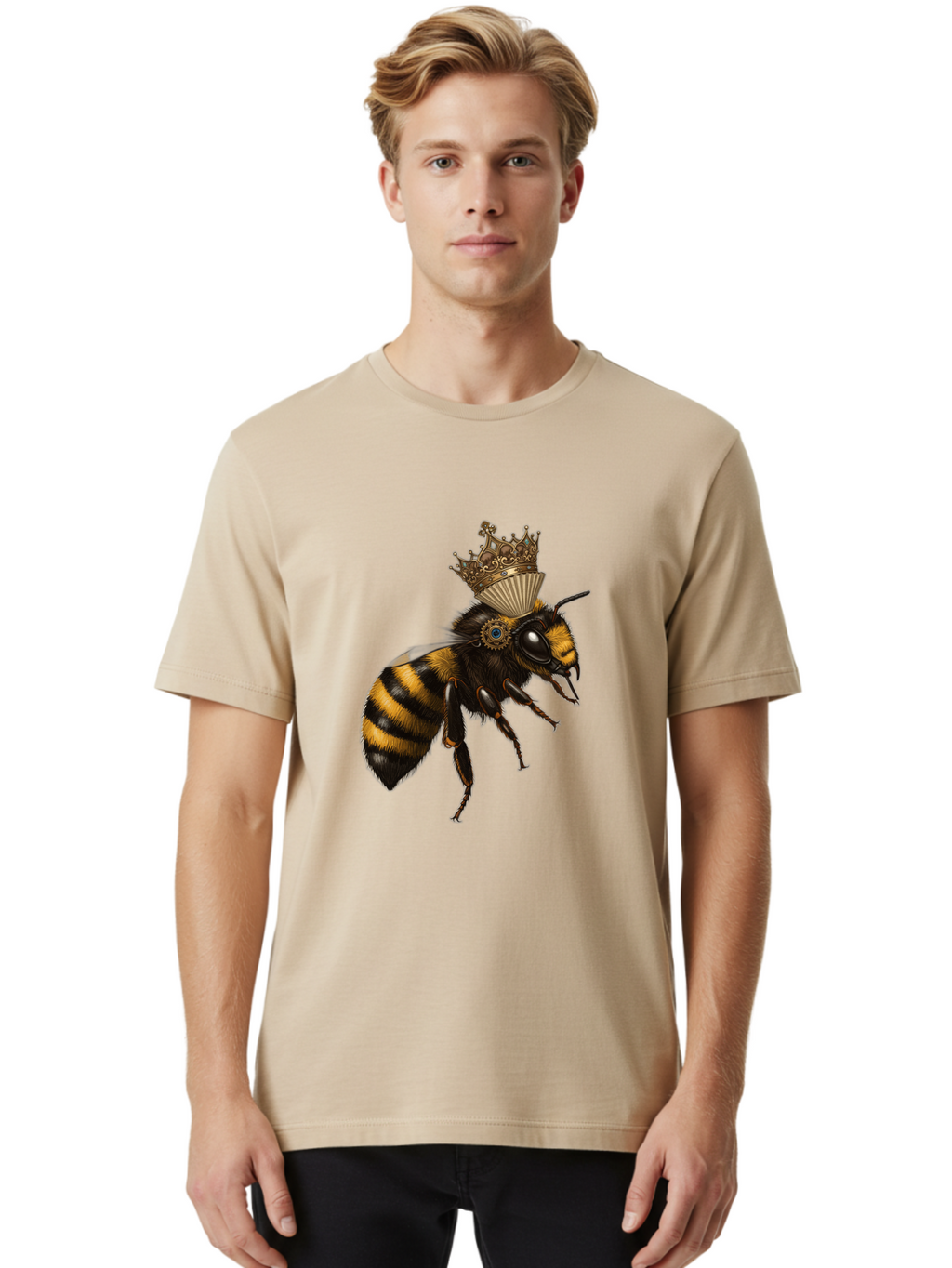 Crowned-Bee Men'S Graphic Tee, 100% Cotton, Comfortable Casual Summer Wear, Machine Washable, Vintage Camera, Old Camera, Antique Camera, Black Camera, Classic Photography, Photography Equipment, Nostalgic Device, Film Camera, Camera Art Bam137
