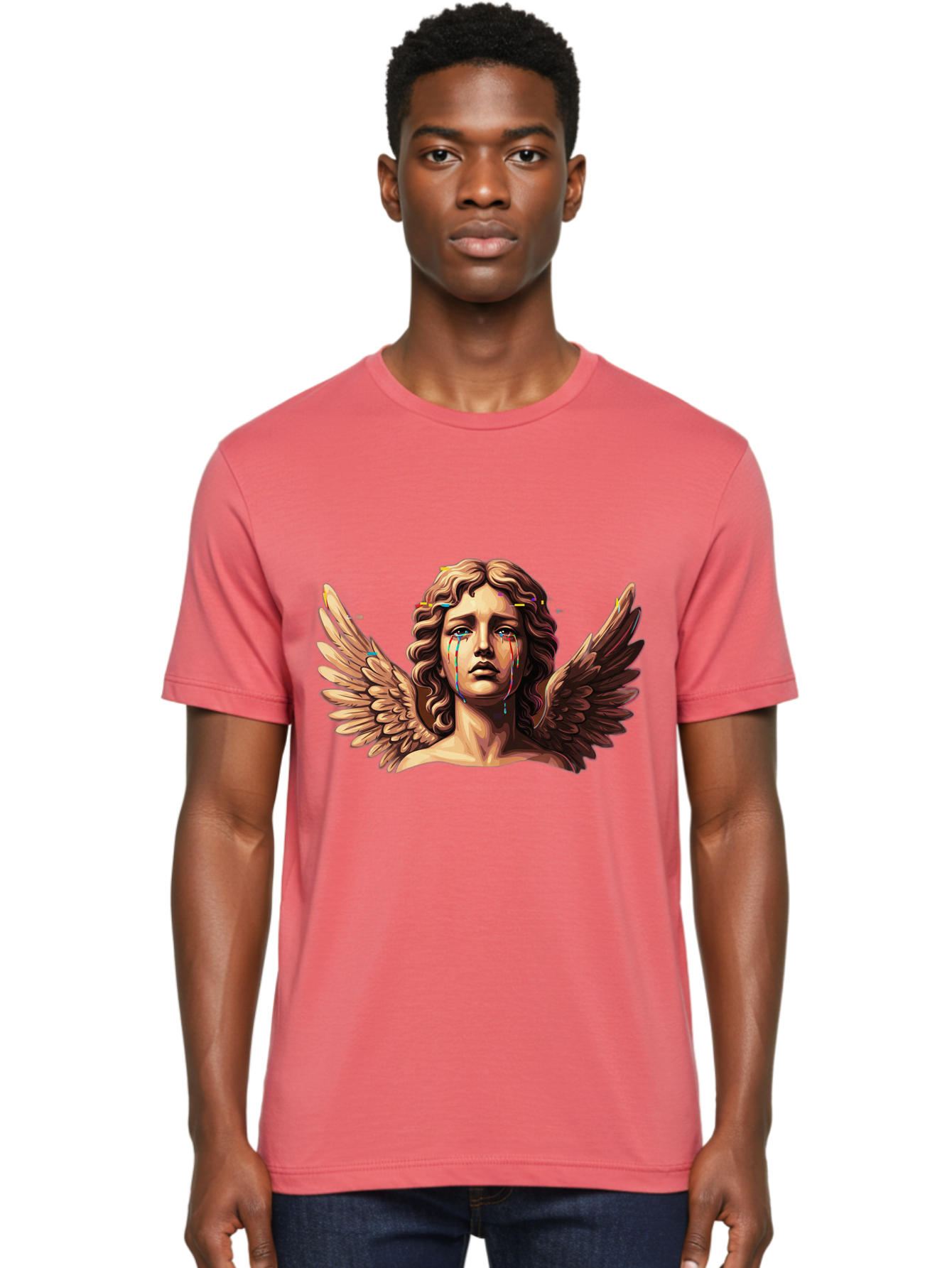 Crying-Angel-Statue-1 Men'S Graphic Tee, 100% Cotton, Comfortable Casual Summer Wear, Machine Washable, Vintage Camera, Old Camera, Antique Camera, Black Camera, Classic Photography, Photography Equipment, Nostalgic Device, Film Camera, Bam139