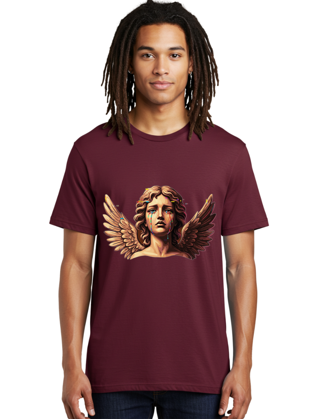 Crying-Angel-Statue-1 Men'S Graphic Tee, 100% Cotton, Comfortable Casual Summer Wear, Machine Washable, Vintage Camera, Old Camera, Antique Camera, Black Camera, Classic Photography, Photography Equipment, Nostalgic Device, Film Camera, Bam139