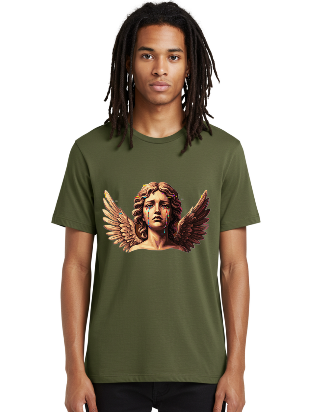 Crying-Angel-Statue-1 Men'S Graphic Tee, 100% Cotton, Comfortable Casual Summer Wear, Machine Washable, Vintage Camera, Old Camera, Antique Camera, Black Camera, Classic Photography, Photography Equipment, Nostalgic Device, Film Camera, Bam139