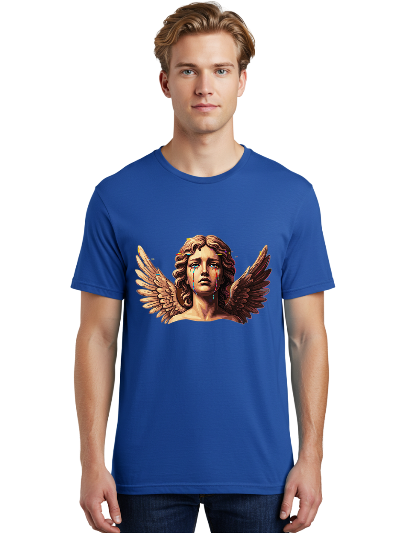 Crying-Angel-Statue-1 Men'S Graphic Tee, 100% Cotton, Comfortable Casual Summer Wear, Machine Washable, Vintage Camera, Old Camera, Antique Camera, Black Camera, Classic Photography, Photography Equipment, Nostalgic Device, Film Camera, Bam139