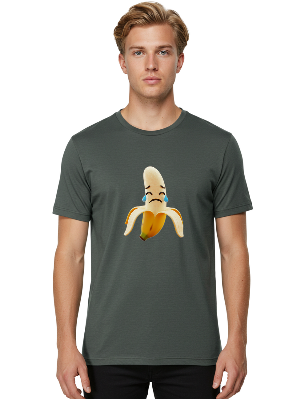 Crying-Banana-1 Men'S Graphic Tee, 100% Cotton, Comfortable Casual Summer Wear, Machine Washable, Vintage Camera, Old Camera, Antique Camera, Black Camera, Classic Photography, Photography Equipment, Nostalgic Device, Film Camera, Camera Art Bam142
