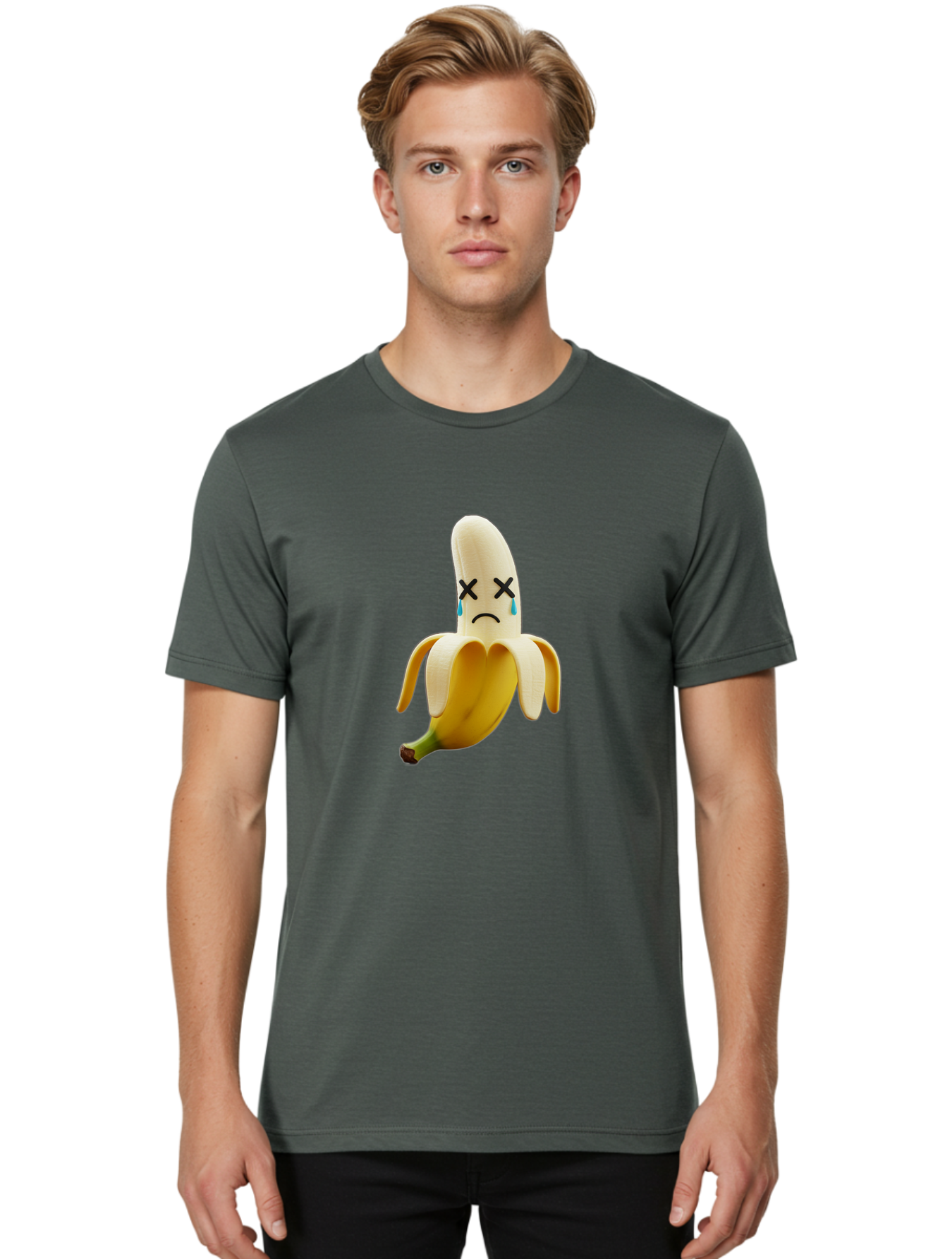 Crying-Banana-2 Men'S Graphic Tee, 100% Cotton, Comfortable Casual Summer Wear, Machine Washable, Vintage Camera, Old Camera, Antique Camera, Black Camera, Classic Photography, Photography Equipment, Nostalgic Device, Film Camera, Camera Art Bam143