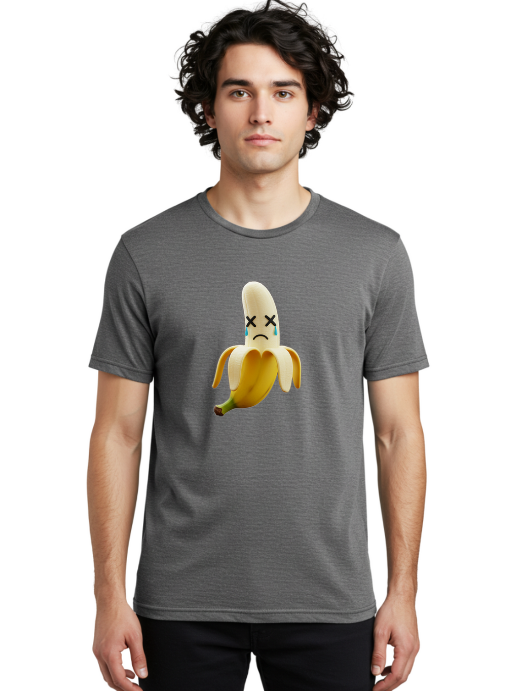 Crying-Banana-2 Men'S Graphic Tee, 100% Cotton, Comfortable Casual Summer Wear, Machine Washable, Vintage Camera, Old Camera, Antique Camera, Black Camera, Classic Photography, Photography Equipment, Nostalgic Device, Film Camera, Camera Art Bam143