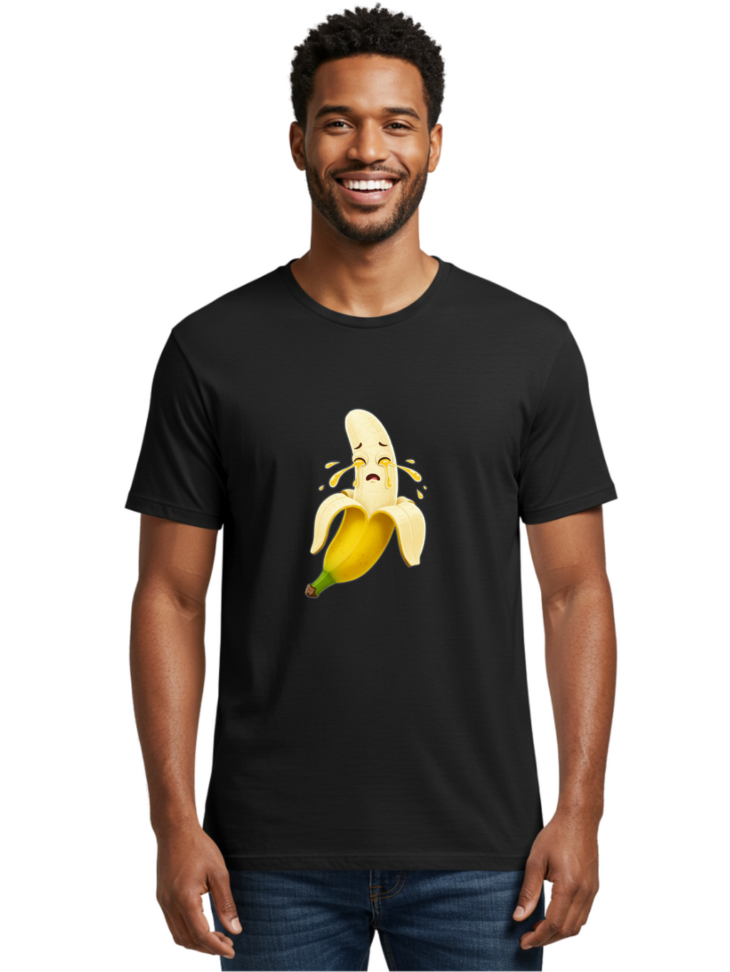 Crying-Banana-3 Men'S Graphic Tee, 100% Cotton, Comfortable Casual Summer Wear, Machine Washable, Vintage Camera, Old Camera, Antique Camera, Black Camera, Classic Photography, Photography Equipment, Nostalgic Device, Film Camera, Camera Art Bam144