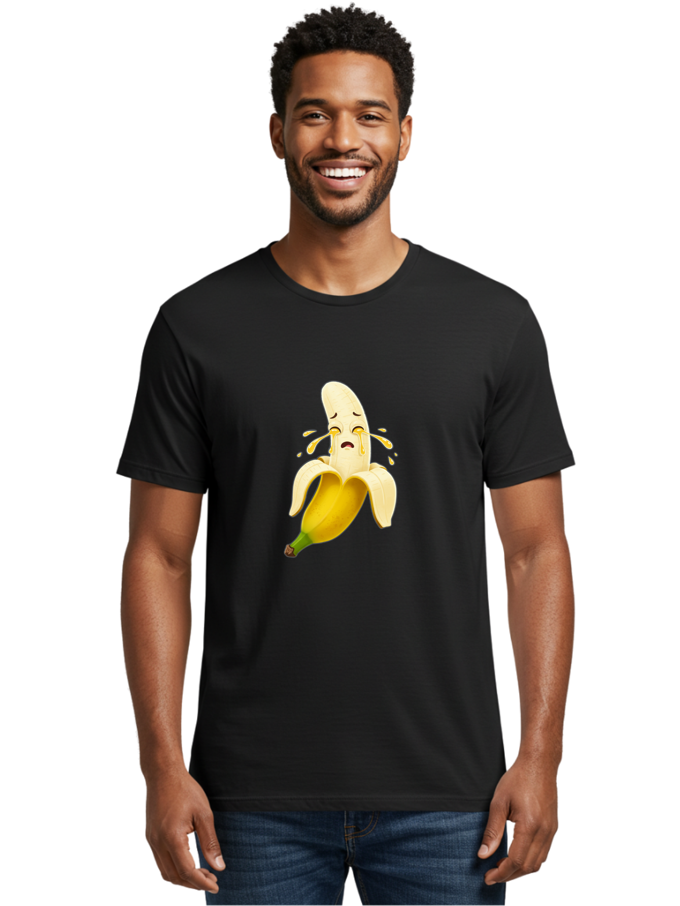 Crying-Banana-3 Men'S Graphic Tee, 100% Cotton, Comfortable Casual Summer Wear, Machine Washable, Vintage Camera, Old Camera, Antique Camera, Black Camera, Classic Photography, Photography Equipment, Nostalgic Device, Film Camera, Camera Art Bam144