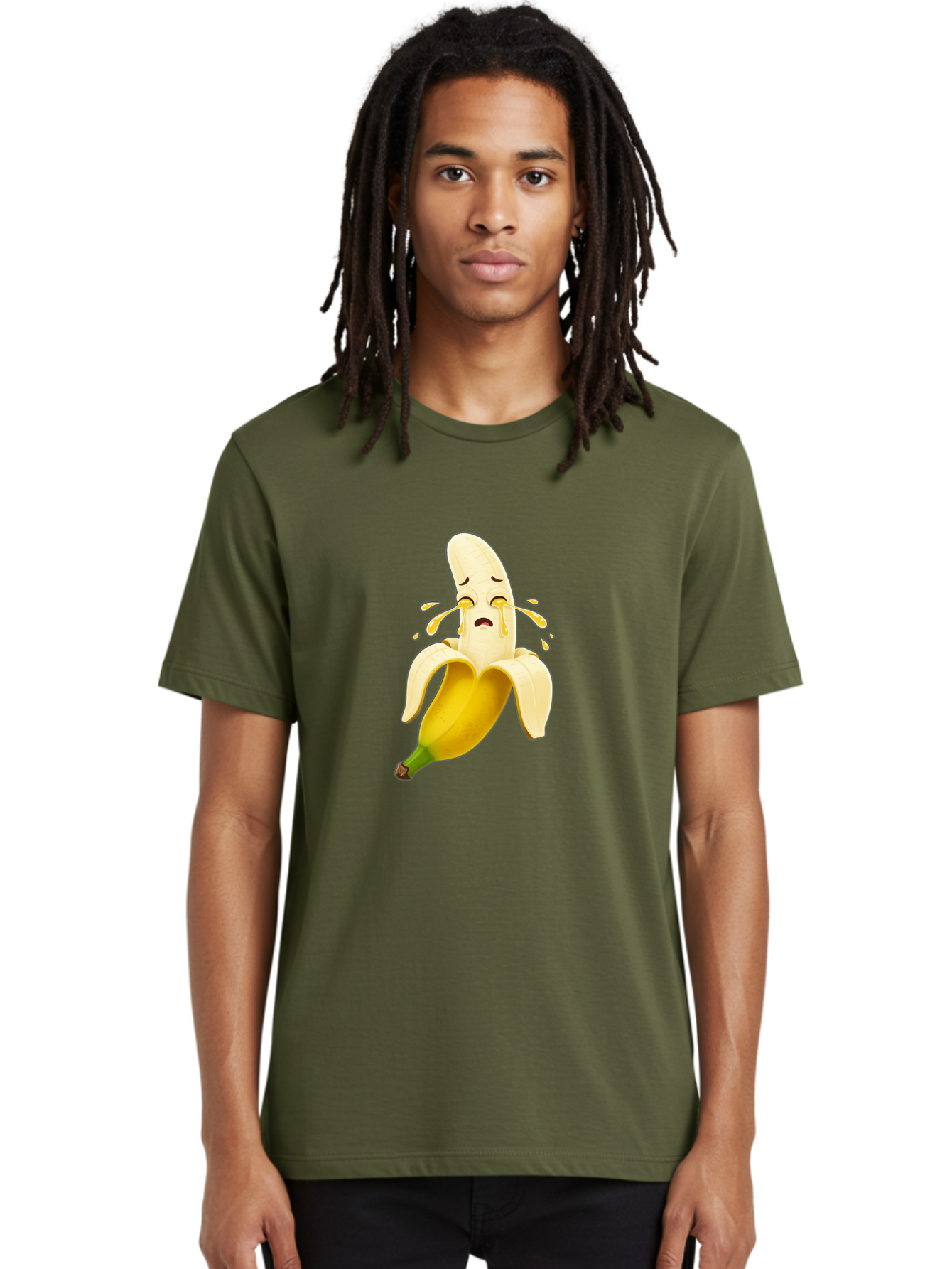 Crying-Banana-3 Men'S Graphic Tee, 100% Cotton, Comfortable Casual Summer Wear, Machine Washable, Vintage Camera, Old Camera, Antique Camera, Black Camera, Classic Photography, Photography Equipment, Nostalgic Device, Film Camera, Camera Art Bam144