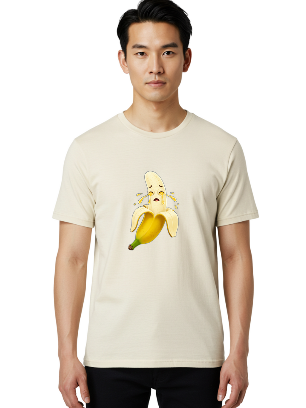 Crying-Banana-3 Men'S Graphic Tee, 100% Cotton, Comfortable Casual Summer Wear, Machine Washable, Vintage Camera, Old Camera, Antique Camera, Black Camera, Classic Photography, Photography Equipment, Nostalgic Device, Film Camera, Camera Art Bam144