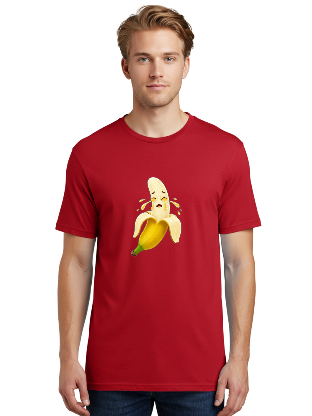 Crying-Banana-3 Men'S Graphic Tee, 100% Cotton, Comfortable Casual Summer Wear, Machine Washable, Vintage Camera, Old Camera, Antique Camera, Black Camera, Classic Photography, Photography Equipment, Nostalgic Device, Film Camera, Camera Art Bam144