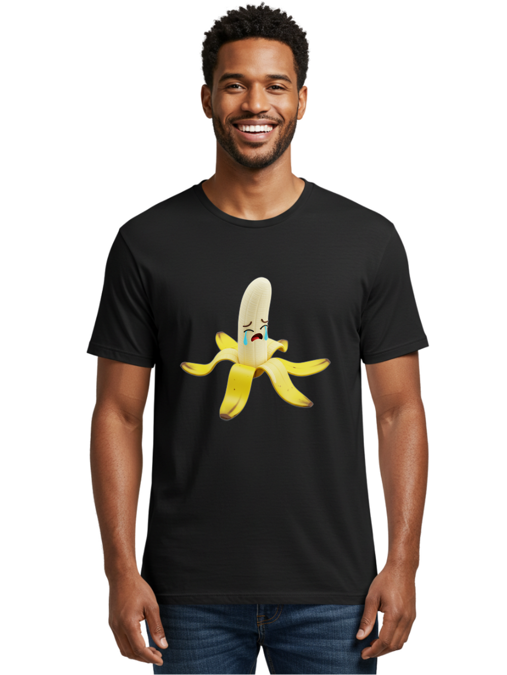 Crying-Banana-4 Men'S Graphic Tee, 100% Cotton, Comfortable Casual Summer Wear, Machine Washable, Vintage Camera, Old Camera, Antique Camera, Black Camera, Classic Photography, Photography Equipment, Nostalgic Device, Film Camera, Camera Art Bam145