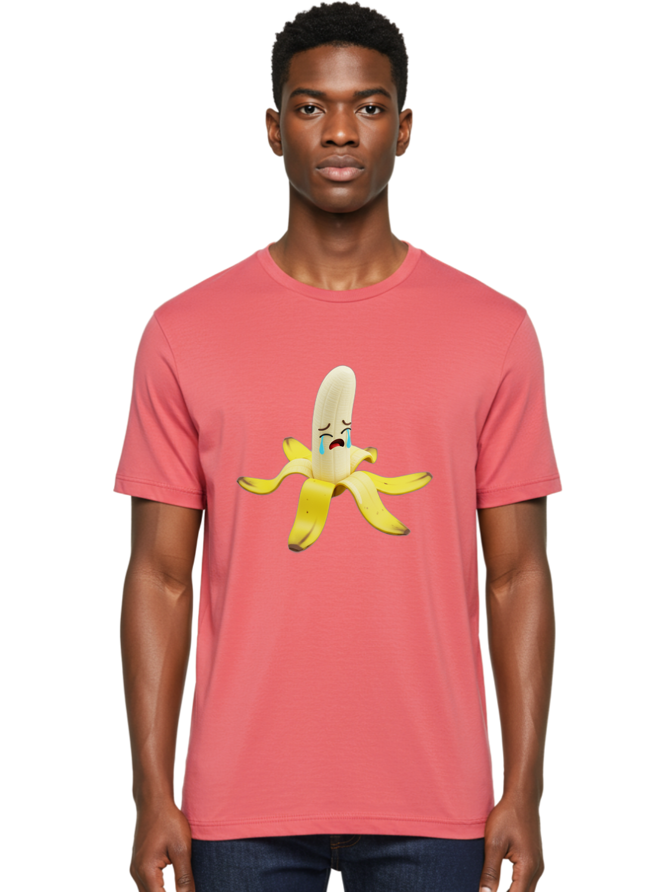 Crying-Banana-4 Men'S Graphic Tee, 100% Cotton, Comfortable Casual Summer Wear, Machine Washable, Vintage Camera, Old Camera, Antique Camera, Black Camera, Classic Photography, Photography Equipment, Nostalgic Device, Film Camera, Camera Art Bam145