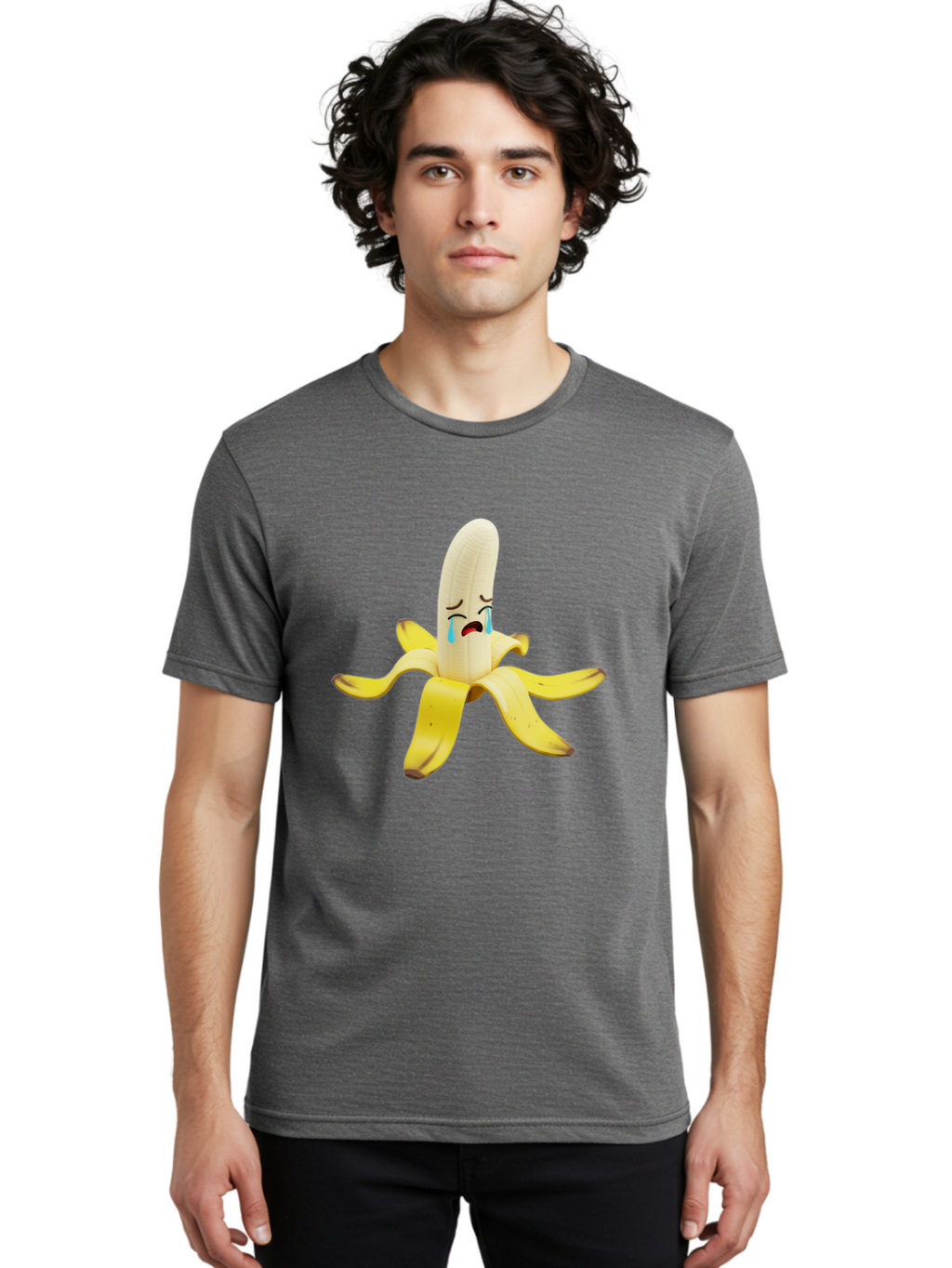 Crying-Banana-4 Men'S Graphic Tee, 100% Cotton, Comfortable Casual Summer Wear, Machine Washable, Vintage Camera, Old Camera, Antique Camera, Black Camera, Classic Photography, Photography Equipment, Nostalgic Device, Film Camera, Camera Art Bam145