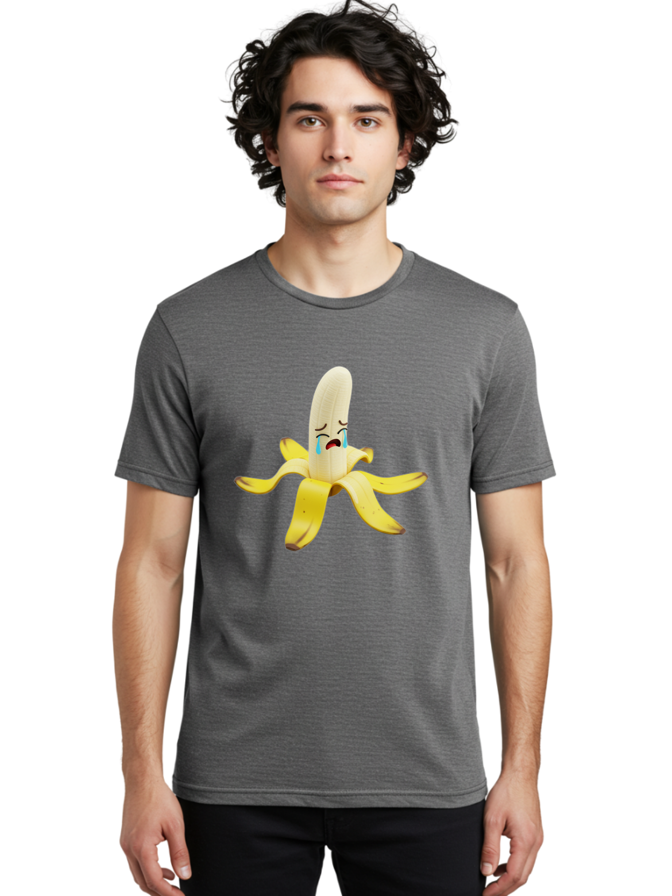 Crying-Banana-4 Men'S Graphic Tee, 100% Cotton, Comfortable Casual Summer Wear, Machine Washable, Vintage Camera, Old Camera, Antique Camera, Black Camera, Classic Photography, Photography Equipment, Nostalgic Device, Film Camera, Camera Art Bam145