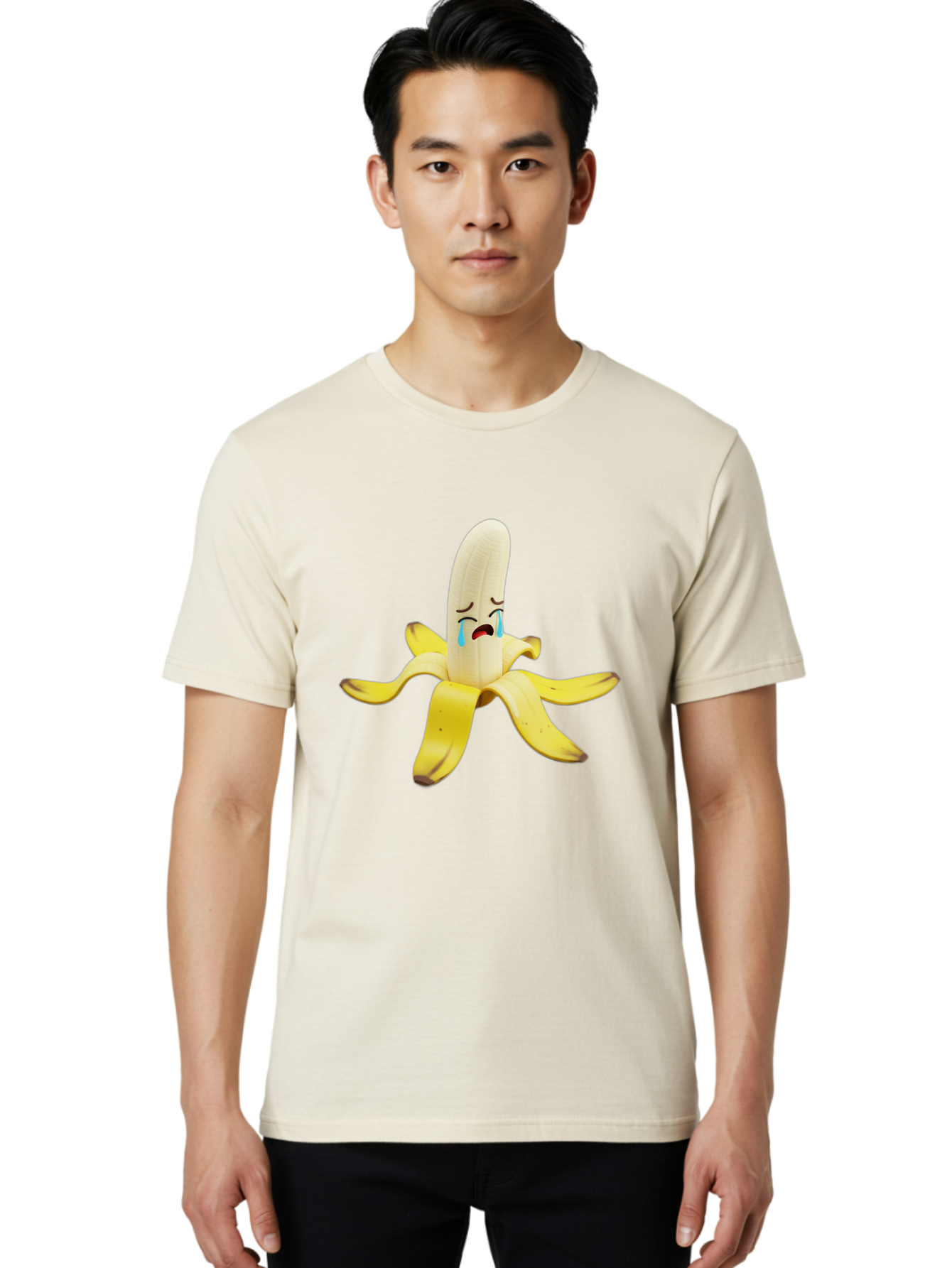Crying-Banana-4 Men'S Graphic Tee, 100% Cotton, Comfortable Casual Summer Wear, Machine Washable, Vintage Camera, Old Camera, Antique Camera, Black Camera, Classic Photography, Photography Equipment, Nostalgic Device, Film Camera, Camera Art Bam145