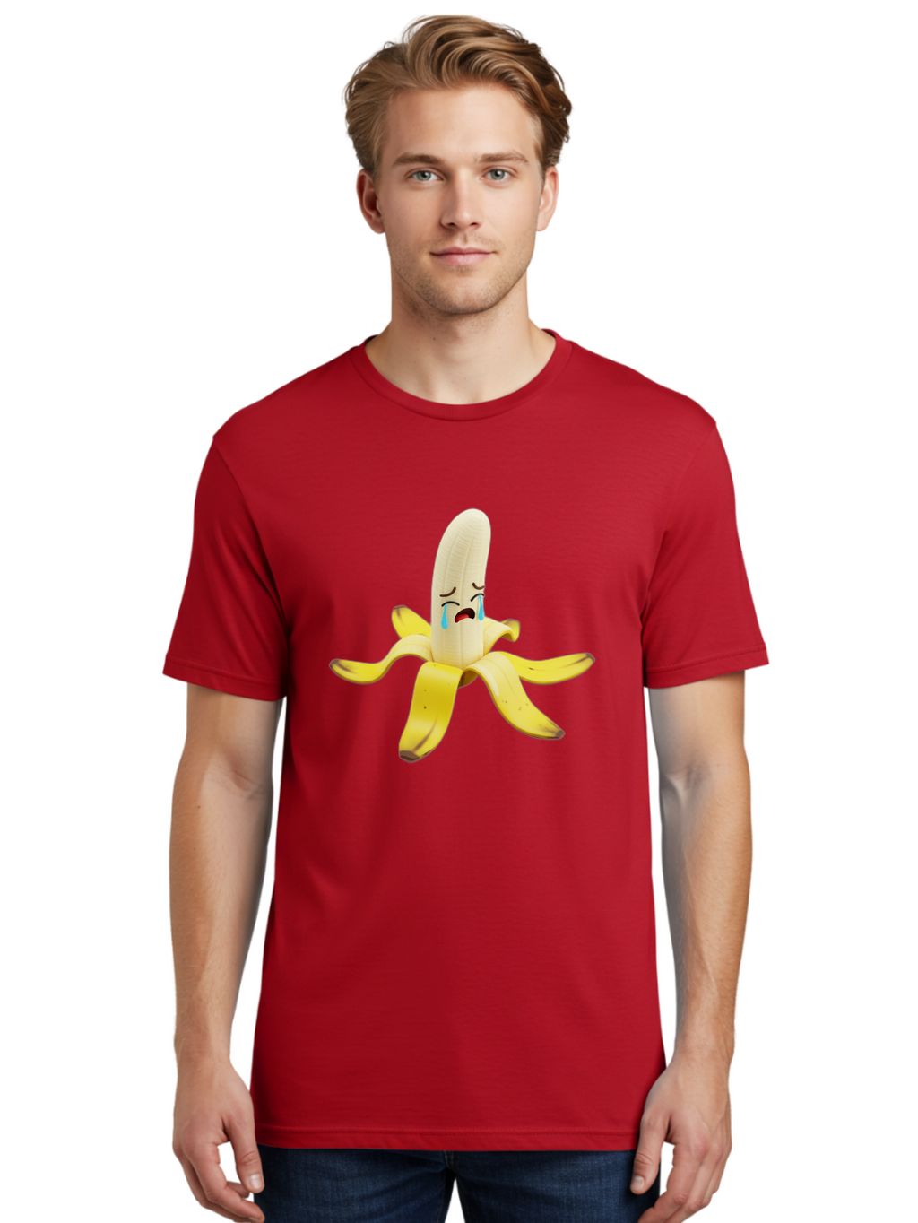 Crying-Banana-4 Men'S Graphic Tee, 100% Cotton, Comfortable Casual Summer Wear, Machine Washable, Vintage Camera, Old Camera, Antique Camera, Black Camera, Classic Photography, Photography Equipment, Nostalgic Device, Film Camera, Camera Art Bam145