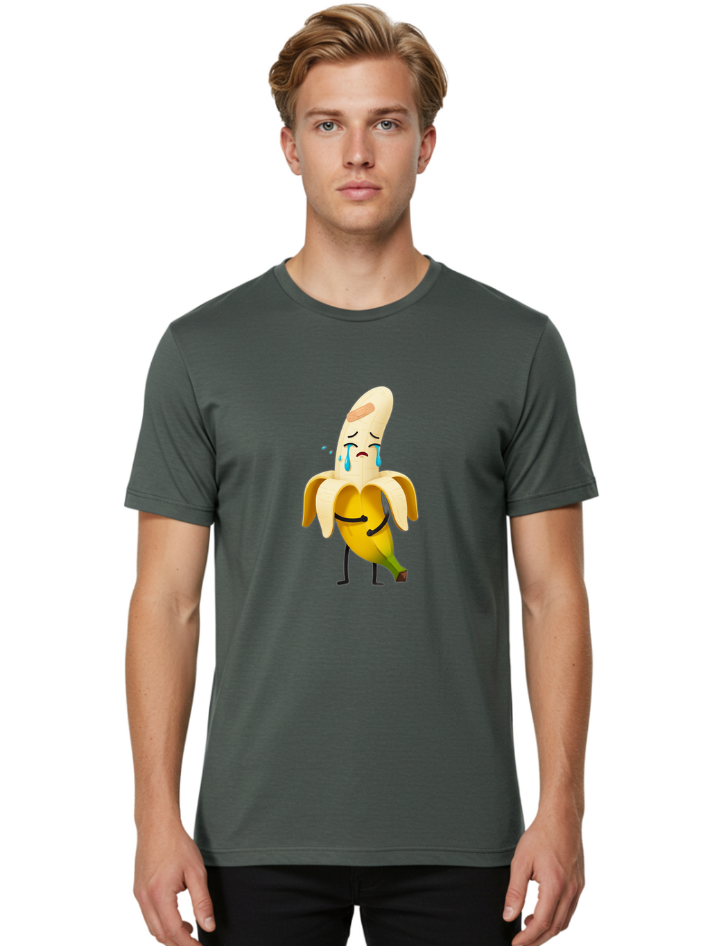 Crying-Banana-5 Men'S Graphic Tee, 100% Cotton, Comfortable Casual Summer Wear, Machine Washable, Vintage Camera, Old Camera, Antique Camera, Black Camera, Classic Photography, Photography Equipment, Nostalgic Device, Film Camera, Camera Art Bam146
