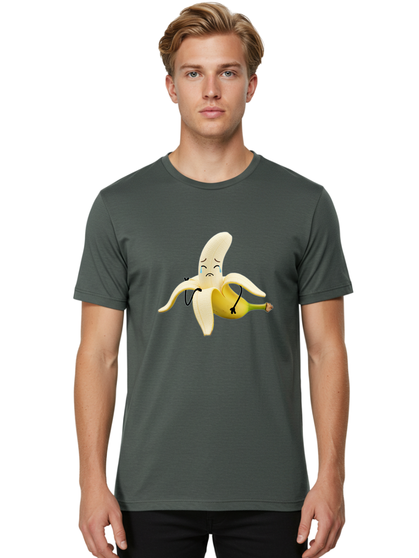 Crying-Banana-6 Men'S Graphic Tee, 100% Cotton, Comfortable Casual Summer Wear, Machine Washable, Vintage Camera, Old Camera, Antique Camera, Black Camera, Classic Photography, Photography Equipment, Nostalgic Device, Film Camera, Camera Art Bam147