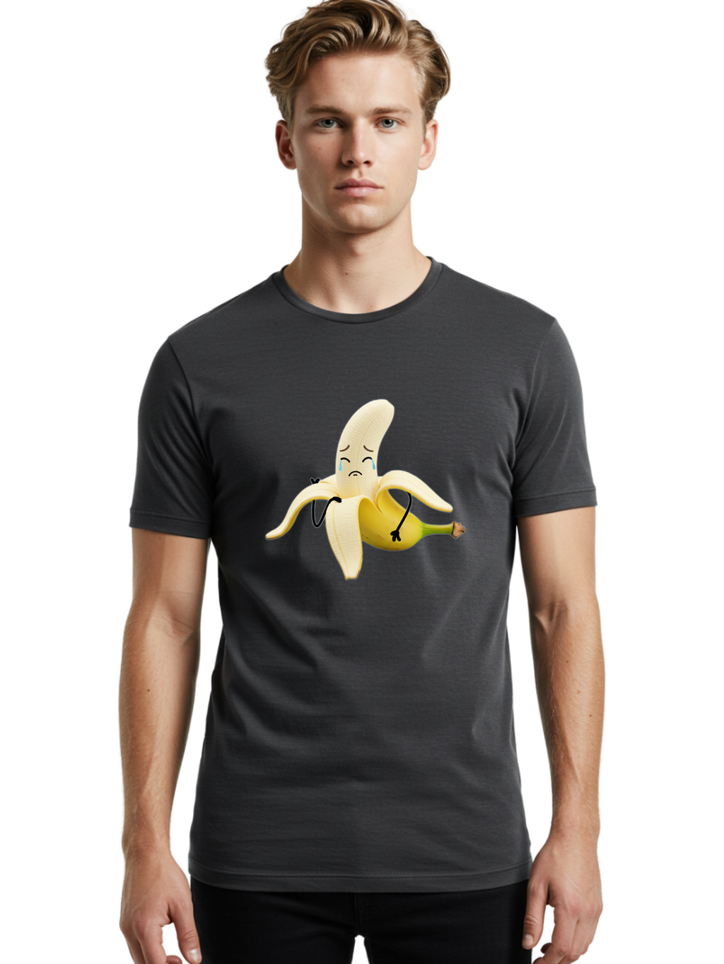 Crying-Banana-6 Men'S Graphic Tee, 100% Cotton, Comfortable Casual Summer Wear, Machine Washable, Vintage Camera, Old Camera, Antique Camera, Black Camera, Classic Photography, Photography Equipment, Nostalgic Device, Film Camera, Camera Art Bam147