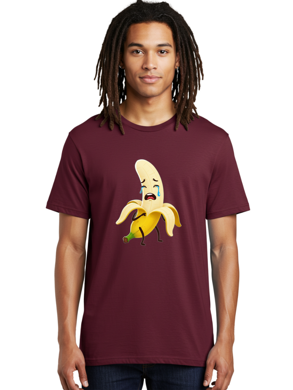 Crying-Banana-Character Men'S Graphic Tee, 100% Cotton, Comfortable Casual Summer Wear, Machine Washable, Vintage Camera, Old Camera, Antique Camera, Black Camera, Classic Photography, Photography Equipment, Nostalgic Device, Film Camera, Bam149