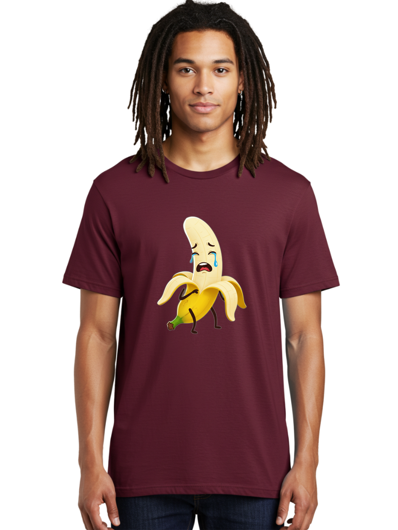 Crying-Banana-Character Men'S Graphic Tee, 100% Cotton, Comfortable Casual Summer Wear, Machine Washable, Vintage Camera, Old Camera, Antique Camera, Black Camera, Classic Photography, Photography Equipment, Nostalgic Device, Film Camera, Bam149