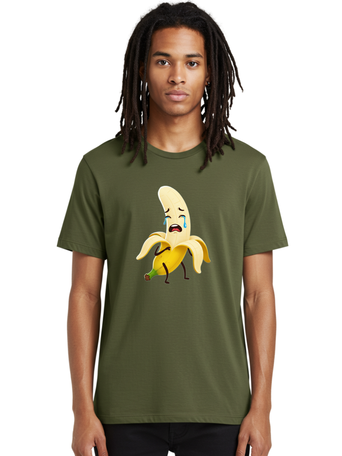 Crying-Banana-Character Men'S Graphic Tee, 100% Cotton, Comfortable Casual Summer Wear, Machine Washable, Vintage Camera, Old Camera, Antique Camera, Black Camera, Classic Photography, Photography Equipment, Nostalgic Device, Film Camera, Bam149