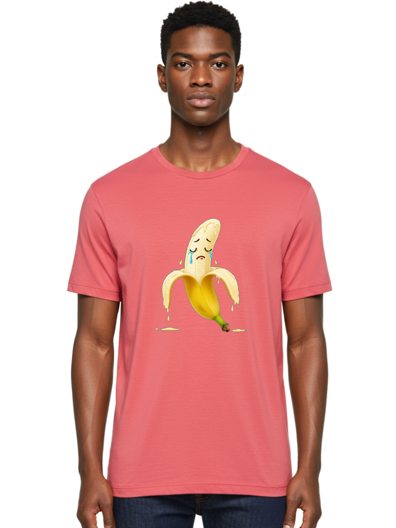 Crying-Banana-Peel-1 Men'S Graphic Tee, 100% Cotton, Comfortable Casual Summer Wear, Machine Washable, Vintage Camera, Old Camera, Antique Camera, Black Camera, Classic Photography, Photography Equipment, Nostalgic Device, Film Camera, Bam150