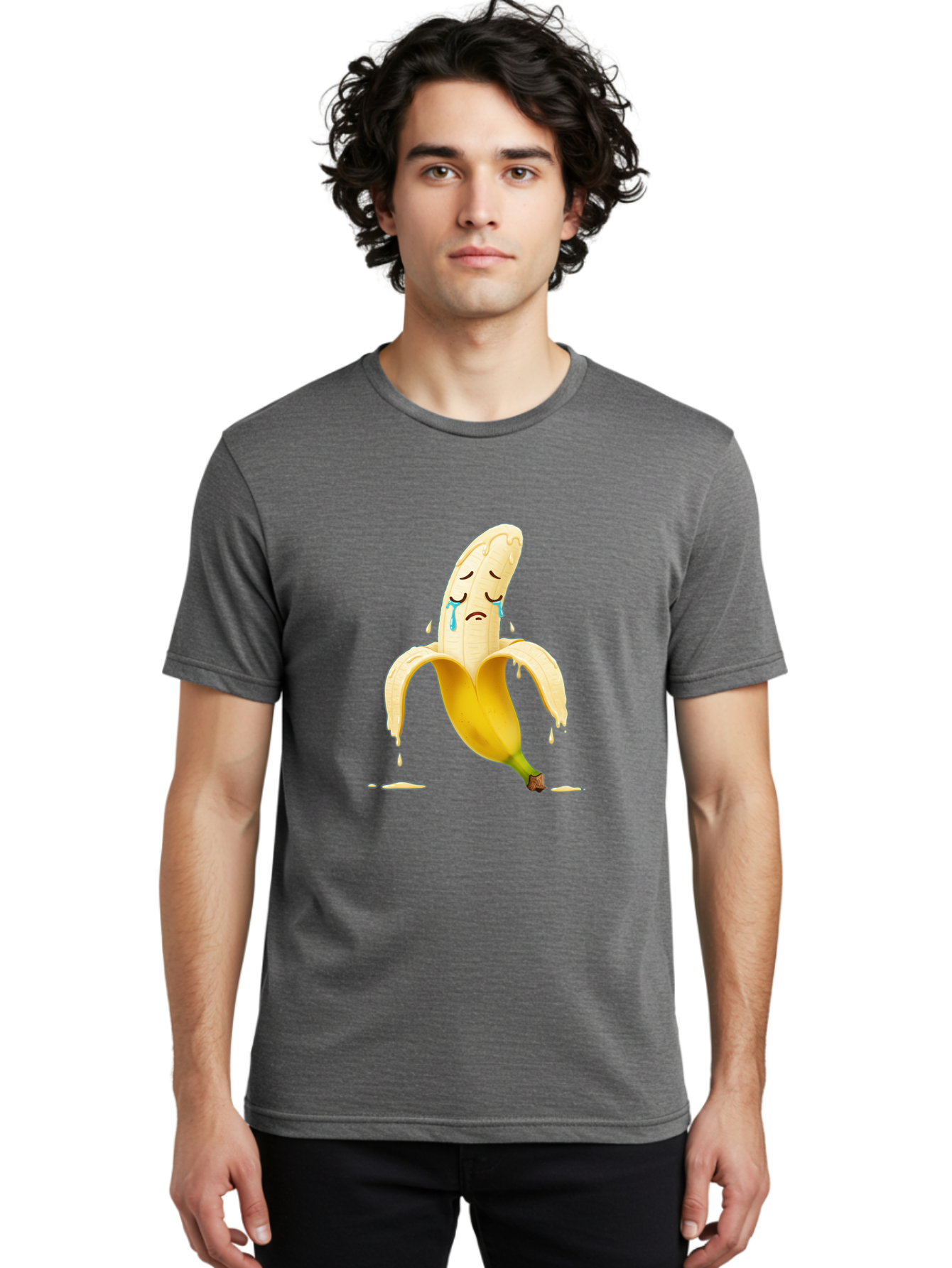 Crying-Banana-Peel-1 Men'S Graphic Tee, 100% Cotton, Comfortable Casual Summer Wear, Machine Washable, Vintage Camera, Old Camera, Antique Camera, Black Camera, Classic Photography, Photography Equipment, Nostalgic Device, Film Camera, Bam150