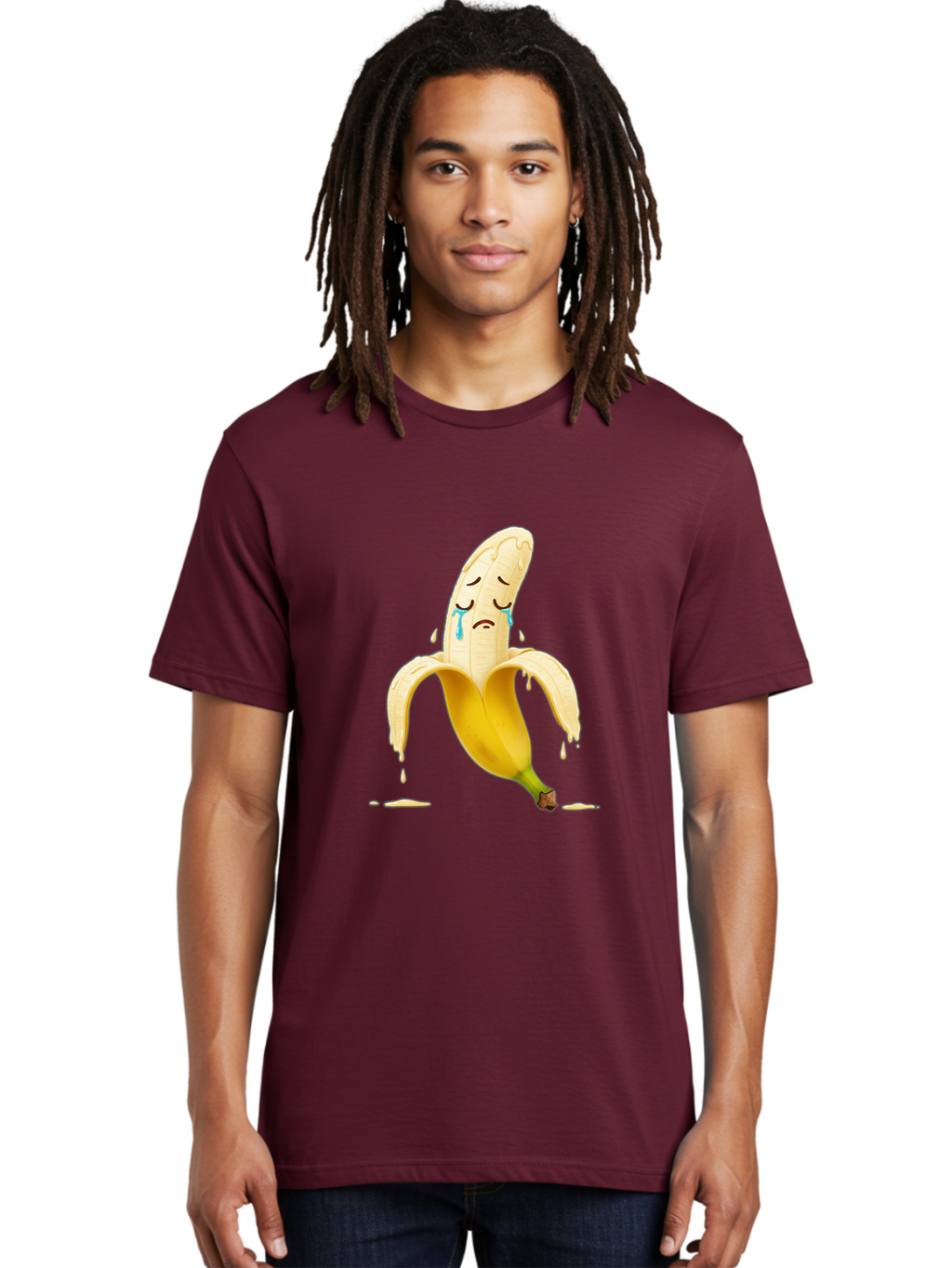 Crying-Banana-Peel-1 Men'S Graphic Tee, 100% Cotton, Comfortable Casual Summer Wear, Machine Washable, Vintage Camera, Old Camera, Antique Camera, Black Camera, Classic Photography, Photography Equipment, Nostalgic Device, Film Camera, Bam150