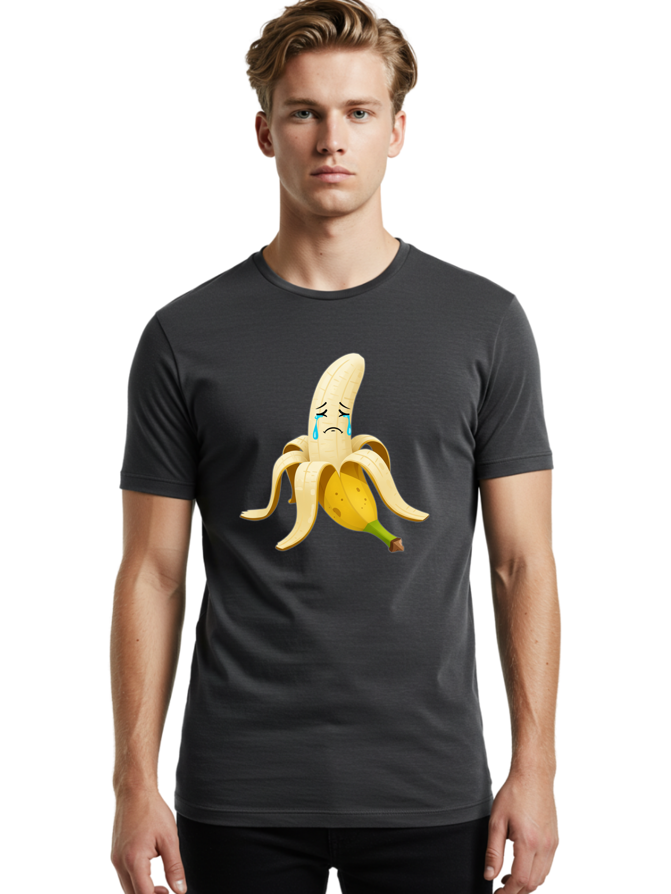 Crying-Banana-Peel Men'S Graphic Tee, 100% Cotton, Comfortable Casual Summer Wear, Machine Washable, Vintage Camera, Old Camera, Antique Camera, Black Camera, Classic Photography, Photography Equipment, Nostalgic Device, Film Camera, Bam151