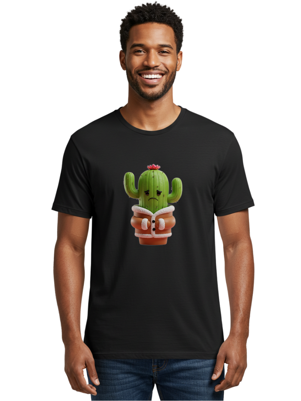 Crying-Cactus-1 Men'S Graphic Tee, 100% Cotton, Comfortable Casual Summer Wear, Machine Washable, Vintage Camera, Old Camera, Antique Camera, Black Camera, Classic Photography, Photography Equipment, Nostalgic Device, Film Camera, Camera Art Bam154