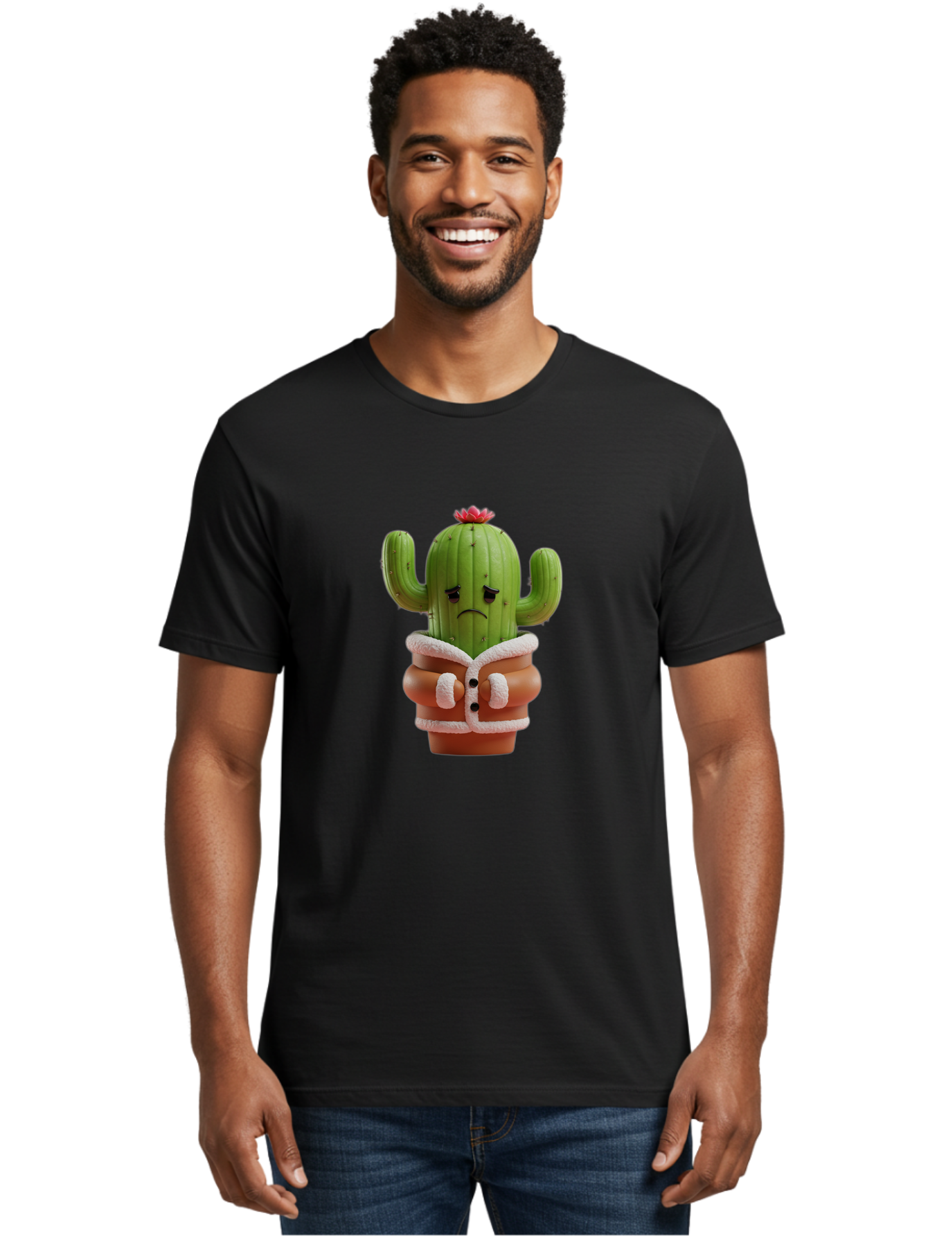 Crying-Cactus-1 Men'S Graphic Tee, 100% Cotton, Comfortable Casual Summer Wear, Machine Washable, Vintage Camera, Old Camera, Antique Camera, Black Camera, Classic Photography, Photography Equipment, Nostalgic Device, Film Camera, Camera Art Bam154