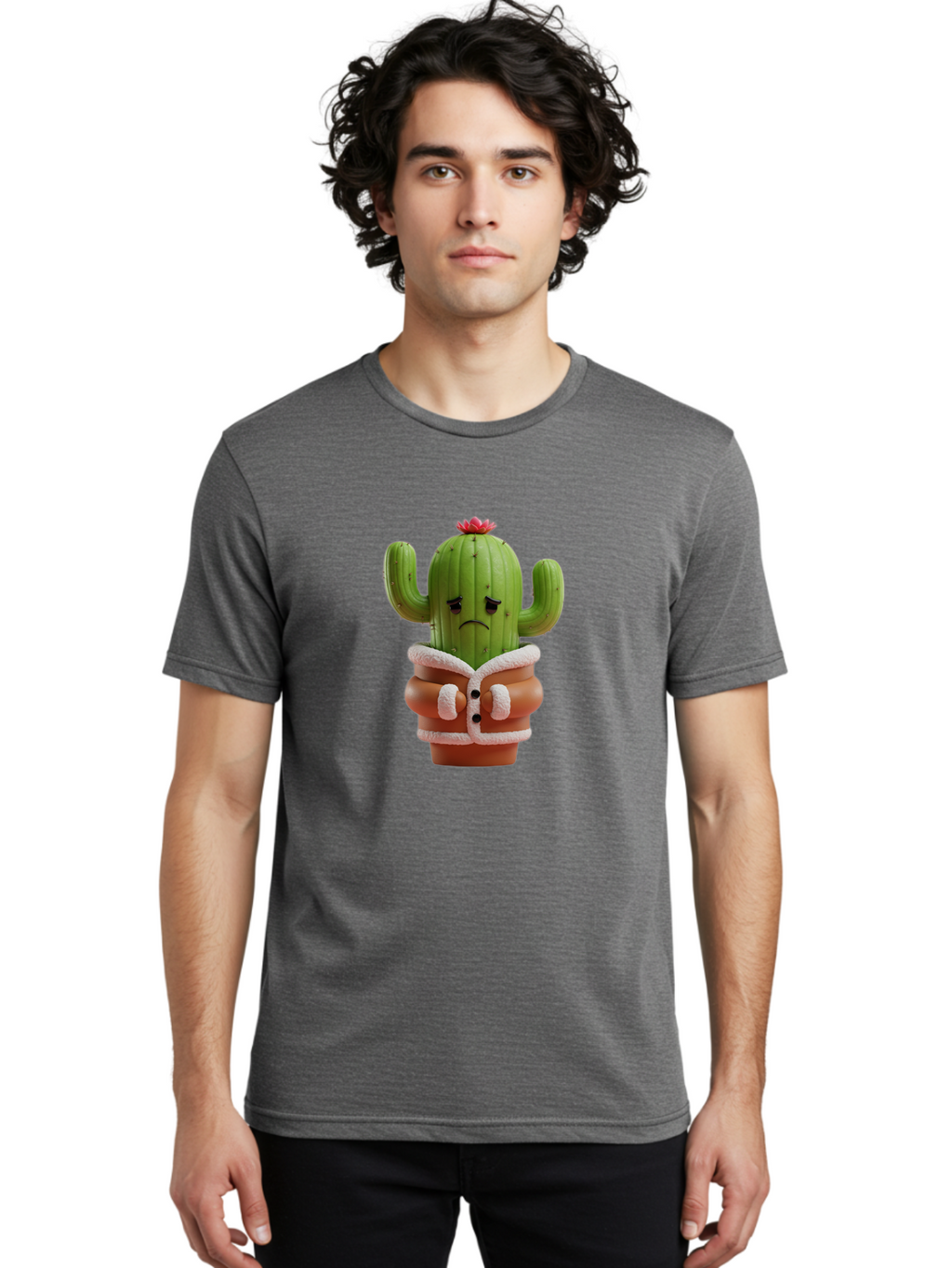Crying-Cactus-1 Men'S Graphic Tee, 100% Cotton, Comfortable Casual Summer Wear, Machine Washable, Vintage Camera, Old Camera, Antique Camera, Black Camera, Classic Photography, Photography Equipment, Nostalgic Device, Film Camera, Camera Art Bam154