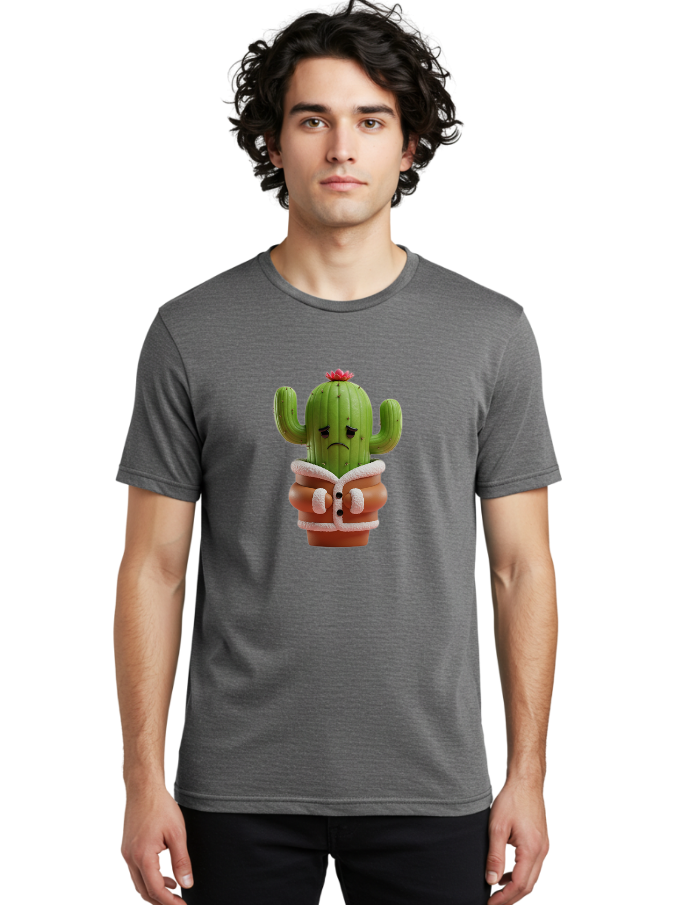 Crying-Cactus-1 Men'S Graphic Tee, 100% Cotton, Comfortable Casual Summer Wear, Machine Washable, Vintage Camera, Old Camera, Antique Camera, Black Camera, Classic Photography, Photography Equipment, Nostalgic Device, Film Camera, Camera Art Bam154
