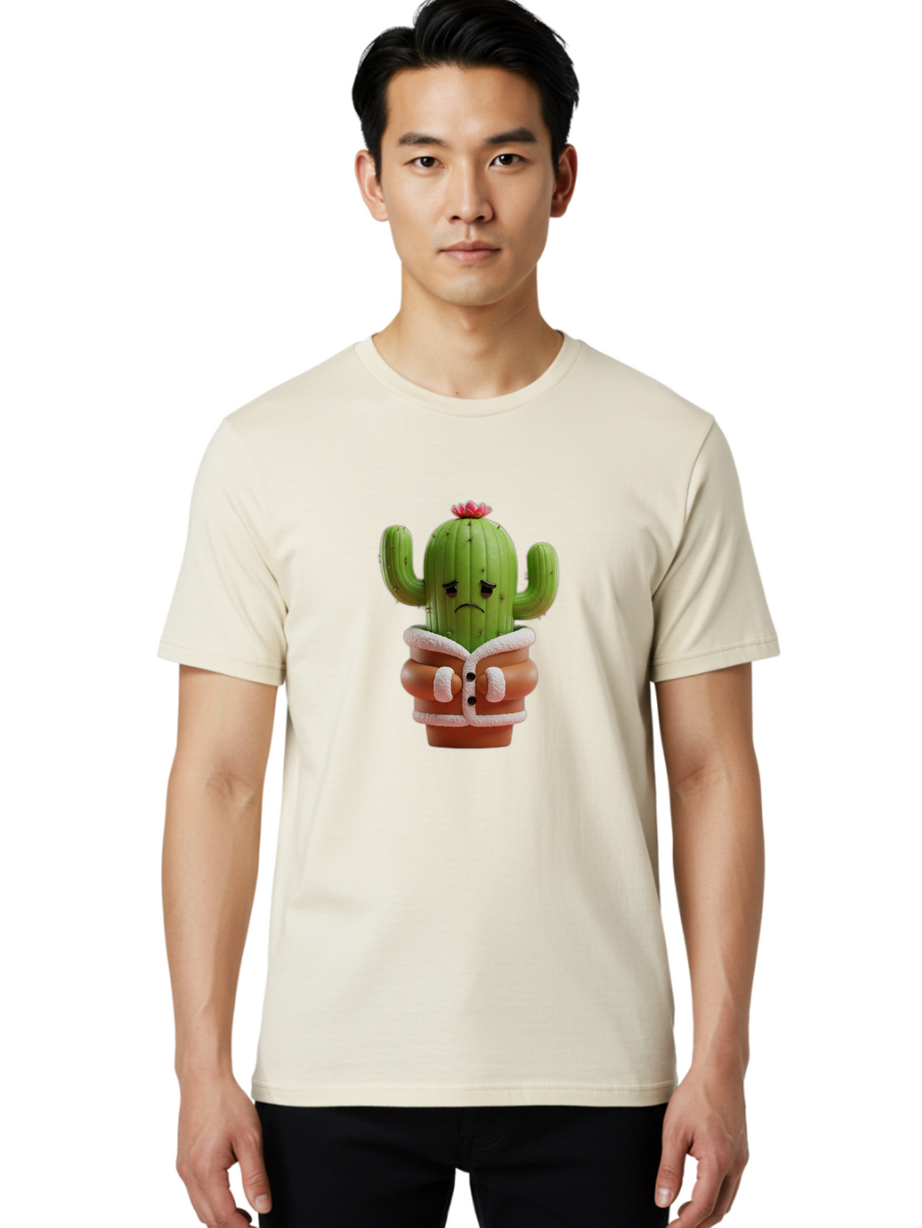 Crying-Cactus-1 Men'S Graphic Tee, 100% Cotton, Comfortable Casual Summer Wear, Machine Washable, Vintage Camera, Old Camera, Antique Camera, Black Camera, Classic Photography, Photography Equipment, Nostalgic Device, Film Camera, Camera Art Bam154