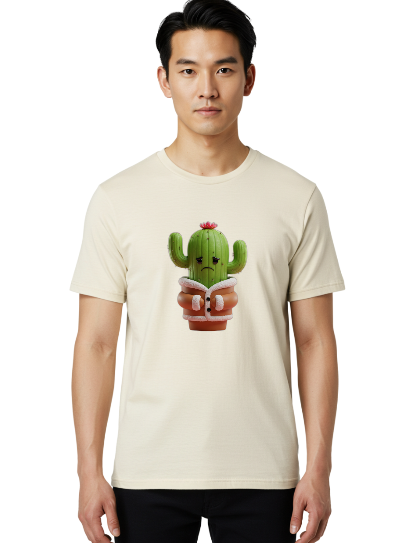 Crying-Cactus-1 Men'S Graphic Tee, 100% Cotton, Comfortable Casual Summer Wear, Machine Washable, Vintage Camera, Old Camera, Antique Camera, Black Camera, Classic Photography, Photography Equipment, Nostalgic Device, Film Camera, Camera Art Bam154