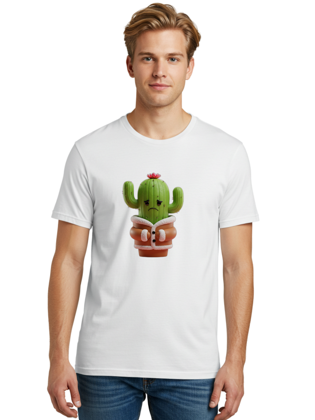 Crying-Cactus-1 Men'S Graphic Tee, 100% Cotton, Comfortable Casual Summer Wear, Machine Washable, Vintage Camera, Old Camera, Antique Camera, Black Camera, Classic Photography, Photography Equipment, Nostalgic Device, Film Camera, Camera Art Bam154