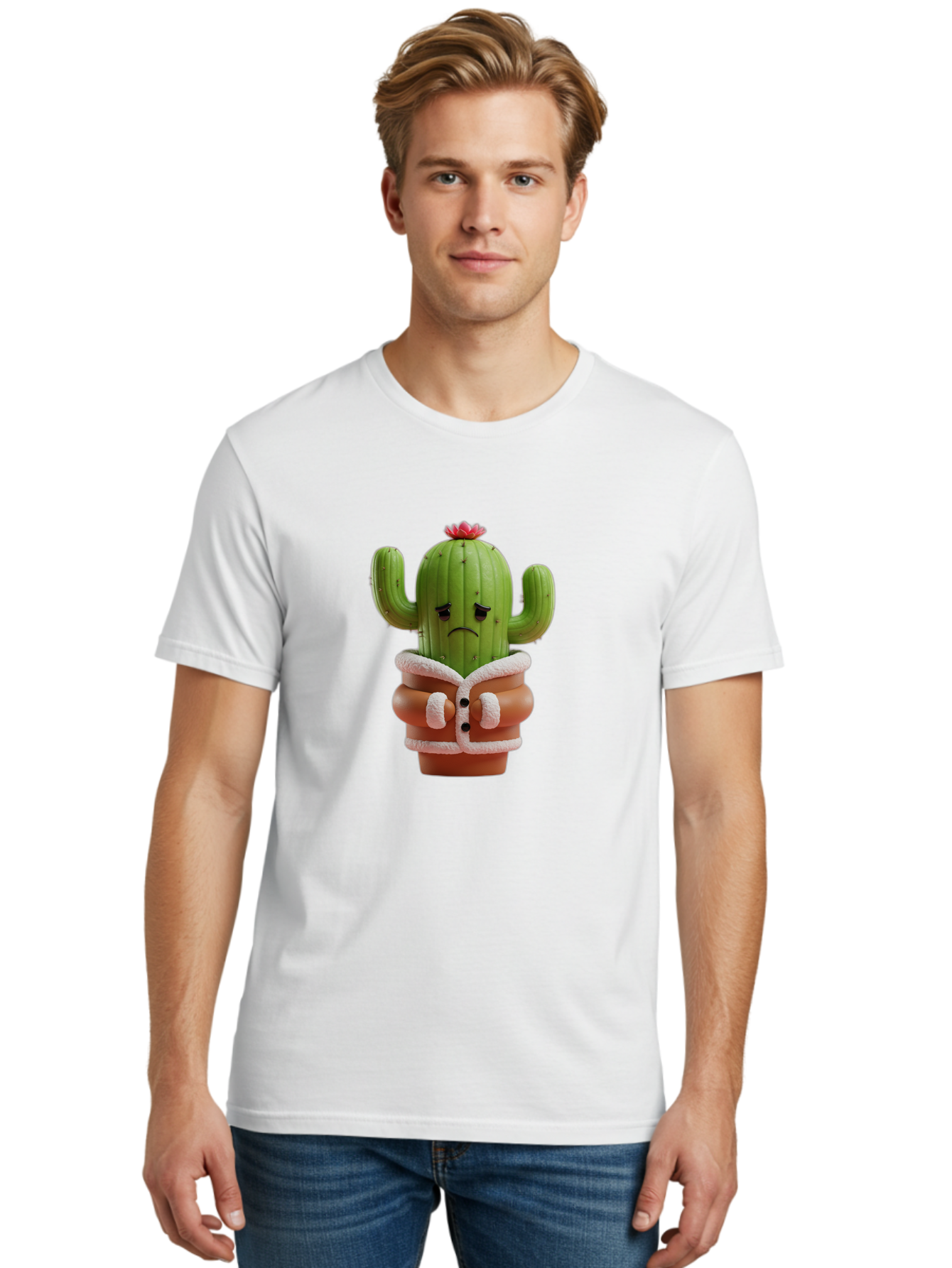 Crying-Cactus-1 Men'S Graphic Tee, 100% Cotton, Comfortable Casual Summer Wear, Machine Washable, Vintage Camera, Old Camera, Antique Camera, Black Camera, Classic Photography, Photography Equipment, Nostalgic Device, Film Camera, Camera Art Bam154
