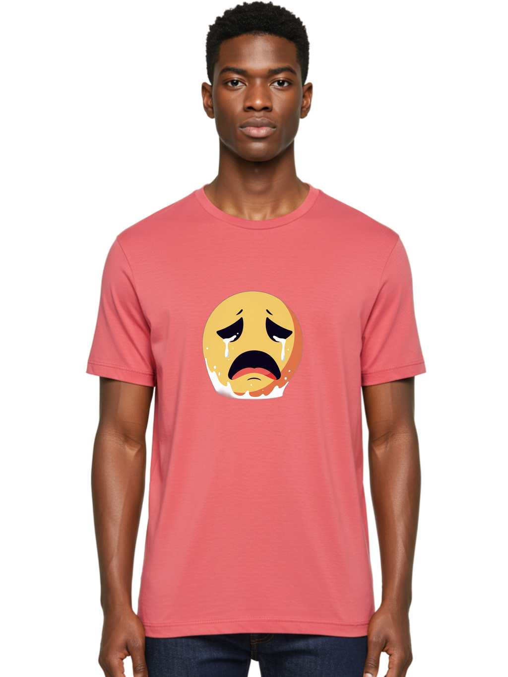 Crying-Emoji Men'S Graphic Tee, 100% Cotton, Comfortable Casual Summer Wear, Machine Washable, Vintage Camera, Old Camera, Antique Camera, Black Camera, Classic Photography, Photography Equipment, Nostalgic Device, Film Camera, Camera Art Bam156