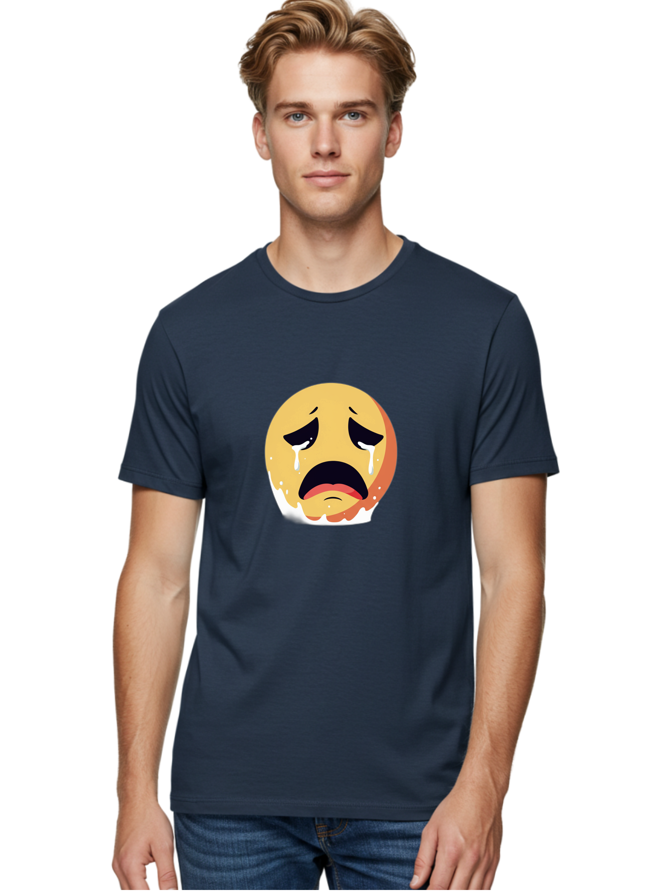 Crying-Emoji Men'S Graphic Tee, 100% Cotton, Comfortable Casual Summer Wear, Machine Washable, Vintage Camera, Old Camera, Antique Camera, Black Camera, Classic Photography, Photography Equipment, Nostalgic Device, Film Camera, Camera Art Bam156