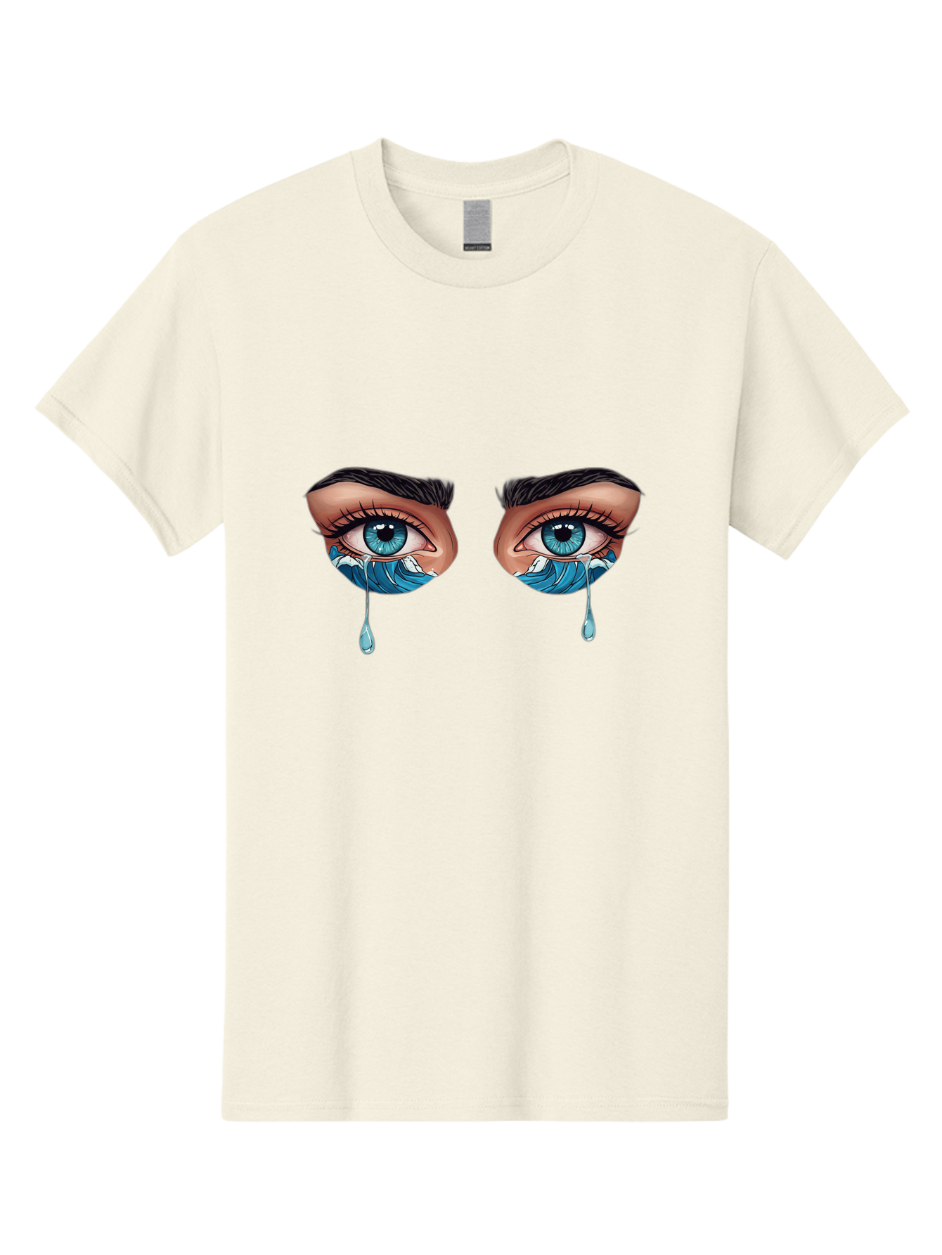 Crying-Eyes-With-Ocean-Waves Men'S Graphic Tee, 100% Cotton, Comfortable Casual Summer Wear, Machine Washable, Vintage Camera, Old Camera, Antique Camera, Black Camera, Classic Photography, Photography Equipment, Nostalgic Device, Film Camera, Bam157