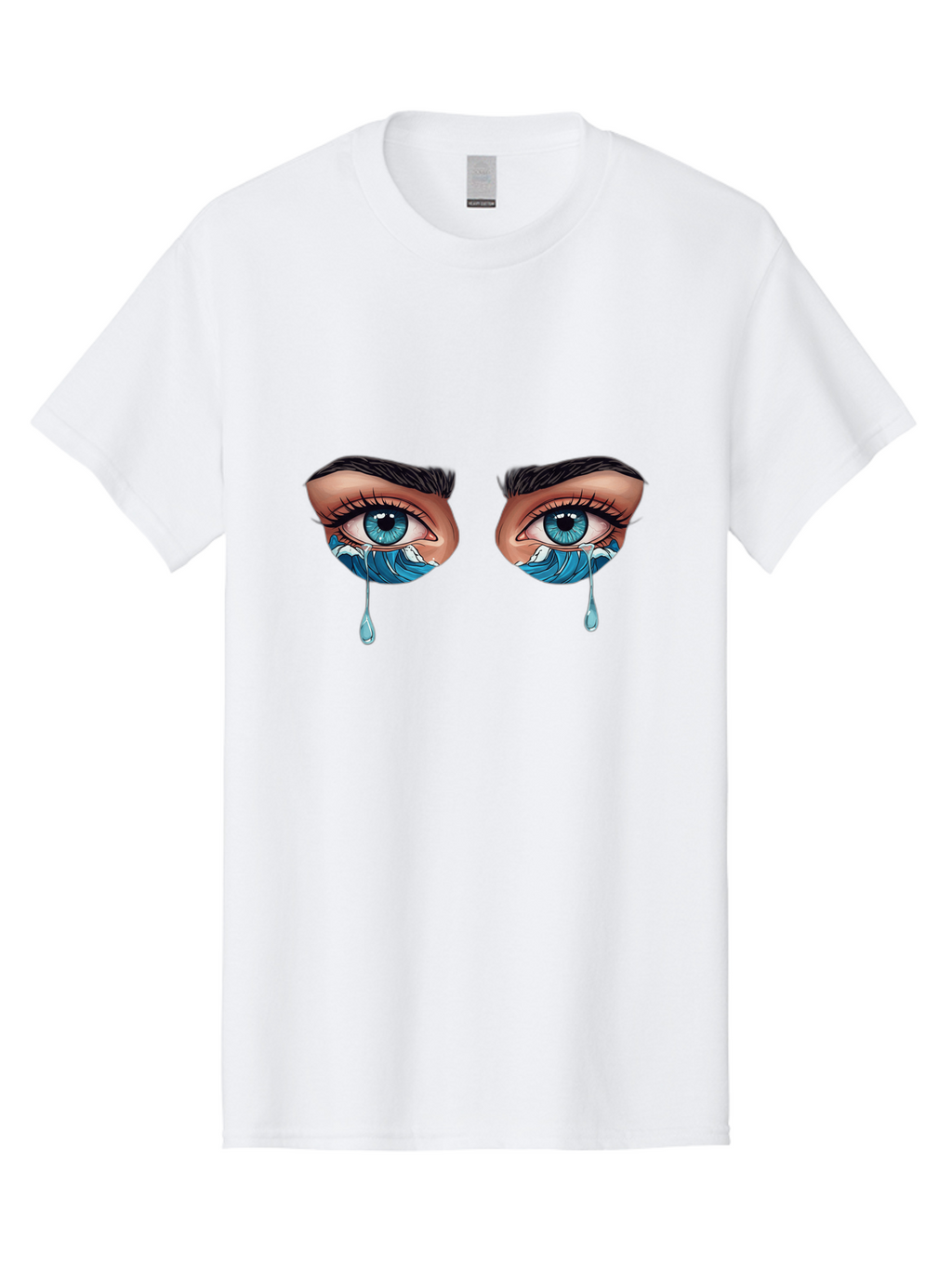 Crying-Eyes-With-Ocean-Waves Men'S Graphic Tee, 100% Cotton, Comfortable Casual Summer Wear, Machine Washable, Vintage Camera, Old Camera, Antique Camera, Black Camera, Classic Photography, Photography Equipment, Nostalgic Device, Film Camera, Bam157