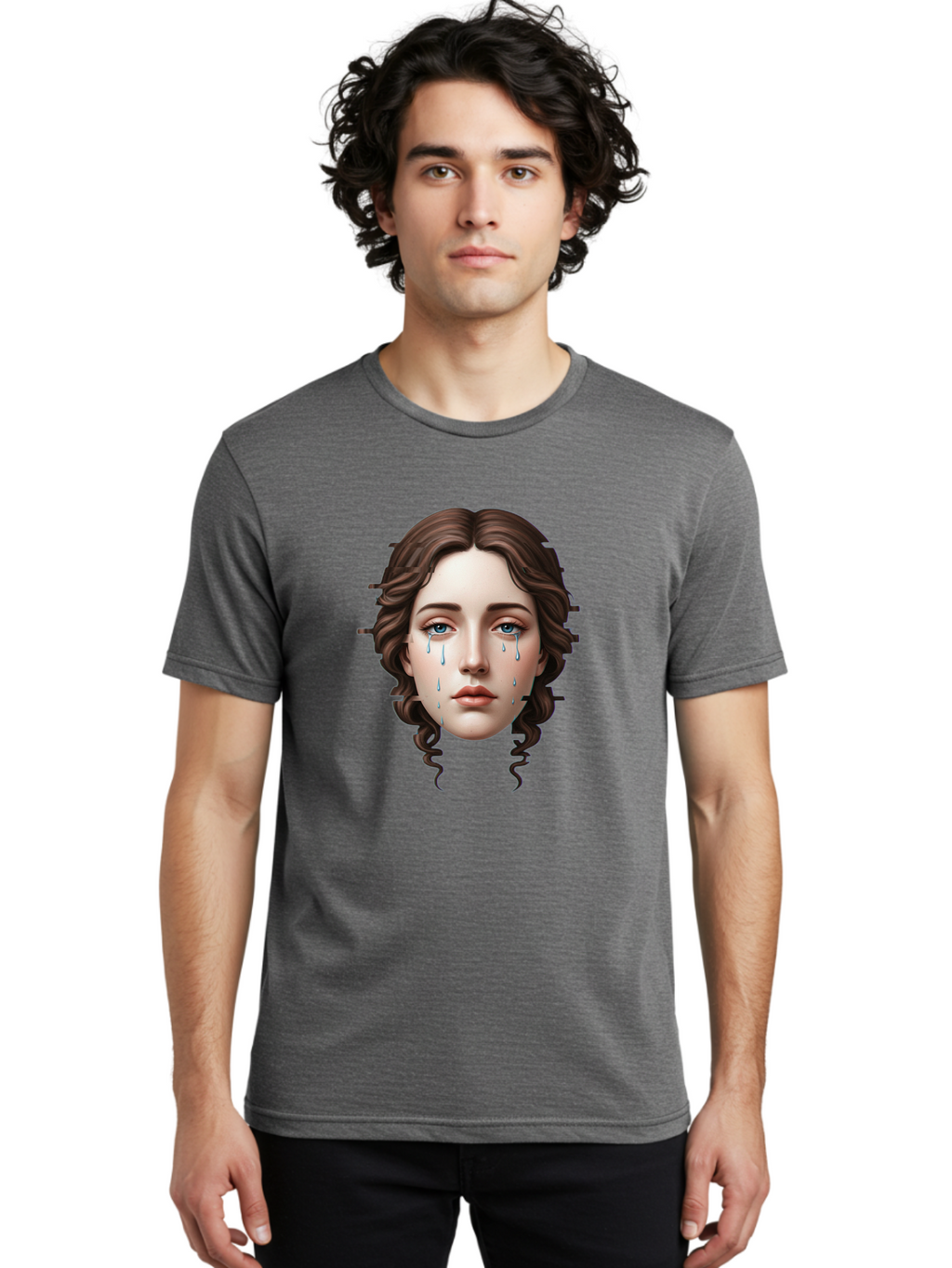 Crying-Face Men'S Graphic Tee, 100% Cotton, Comfortable Casual Summer Wear, Machine Washable, Vintage Camera, Old Camera, Antique Camera, Black Camera, Classic Photography, Photography Equipment, Nostalgic Device, Film Camera, Camera Art Bam158
