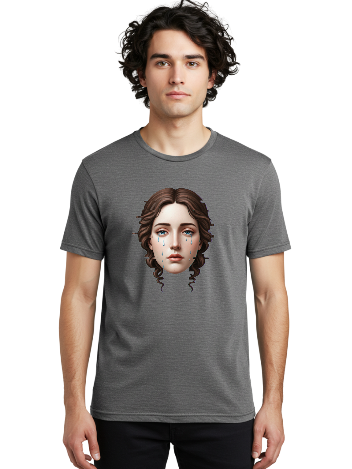 Crying-Face Men'S Graphic Tee, 100% Cotton, Comfortable Casual Summer Wear, Machine Washable, Vintage Camera, Old Camera, Antique Camera, Black Camera, Classic Photography, Photography Equipment, Nostalgic Device, Film Camera, Camera Art Bam158