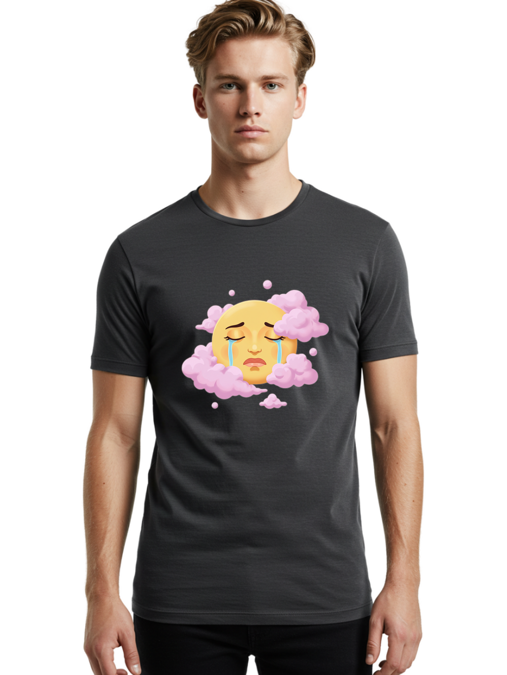 Crying-Moon-Face Men'S Graphic Tee, 100% Cotton, Comfortable Casual Summer Wear, Machine Washable, Vintage Camera, Old Camera, Antique Camera, Black Camera, Classic Photography, Photography Equipment, Nostalgic Device, Film Camera, Camera Art Bam161