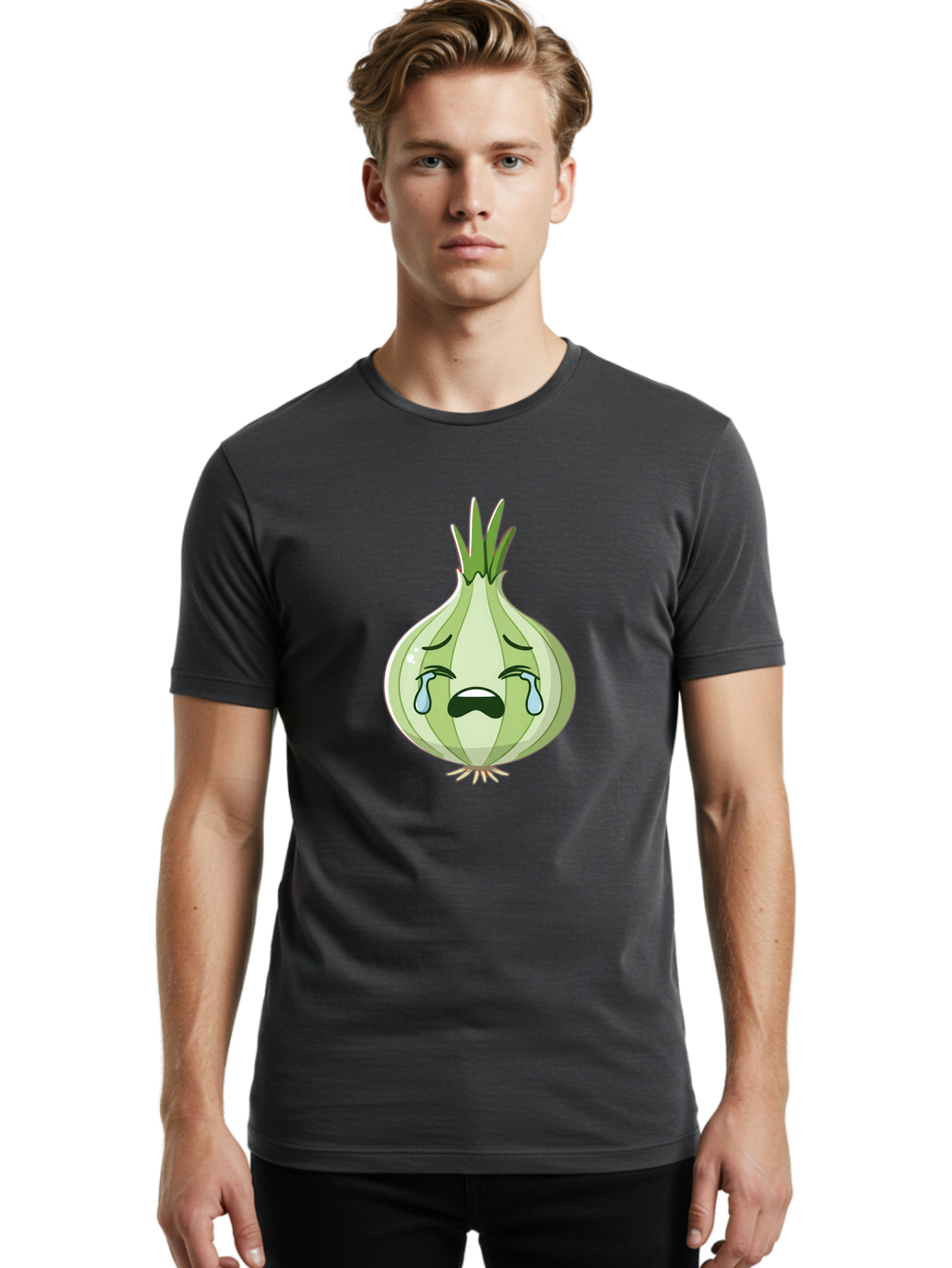 Crying-Onion-Emoji Men'S Graphic Tee, 100% Cotton, Comfortable Casual Summer Wear, Machine Washable, Vintage Camera, Old Camera, Antique Camera, Black Camera, Classic Photography, Photography Equipment, Nostalgic Device, Film Camera, Bam174
