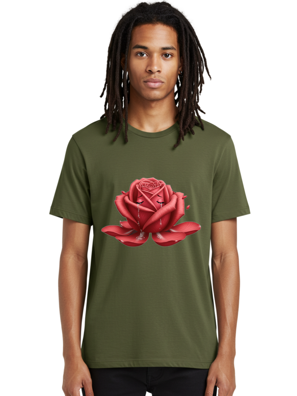 Crying-Rose-1 Men'S Graphic Tee, 100% Cotton, Comfortable Casual Summer Wear, Machine Washable, Vintage Camera, Old Camera, Antique Camera, Black Camera, Classic Photography, Photography Equipment, Nostalgic Device, Film Camera, Camera Art Bam178