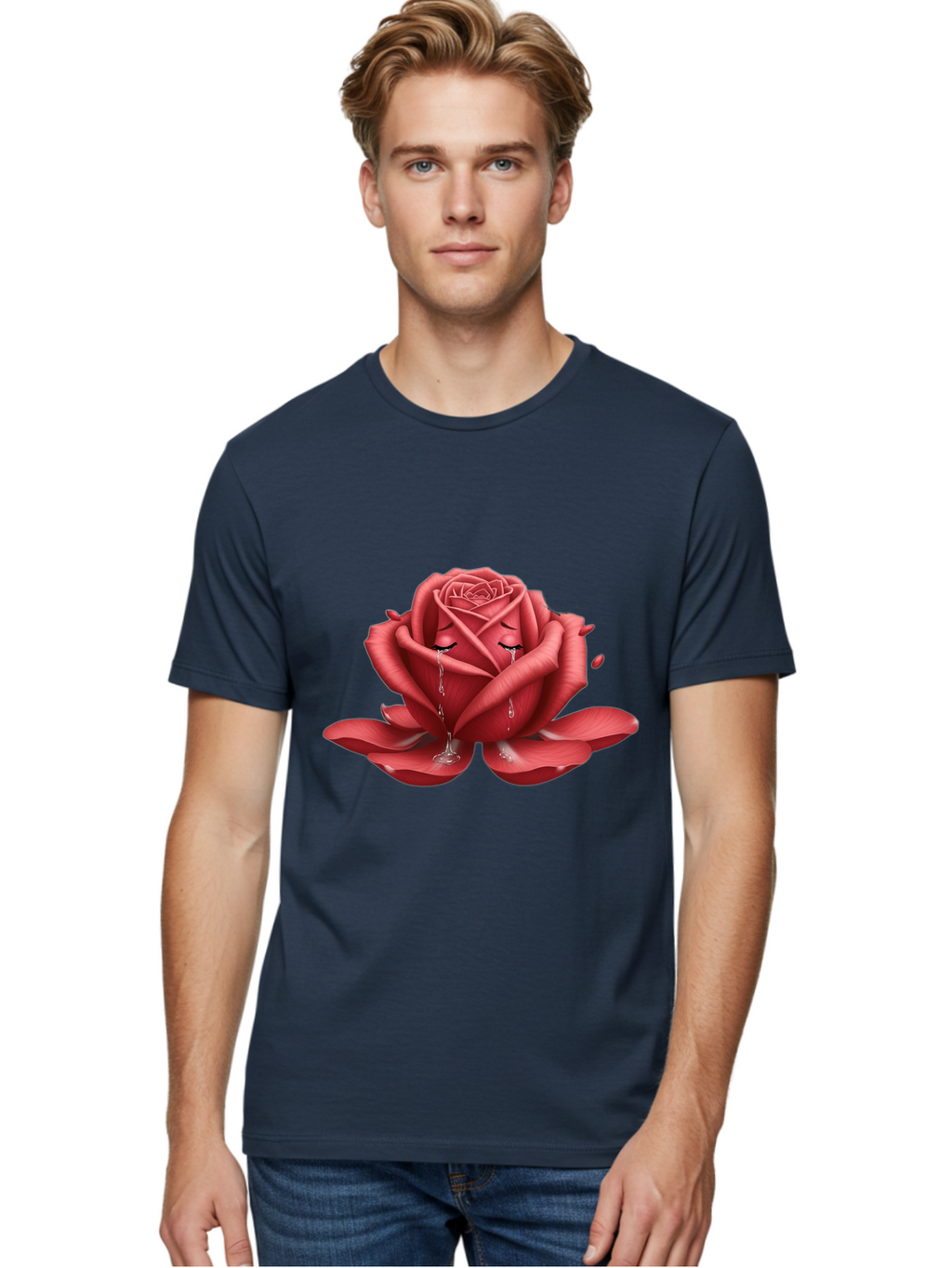 Crying-Rose-1 Men'S Graphic Tee, 100% Cotton, Comfortable Casual Summer Wear, Machine Washable, Vintage Camera, Old Camera, Antique Camera, Black Camera, Classic Photography, Photography Equipment, Nostalgic Device, Film Camera, Camera Art Bam178
