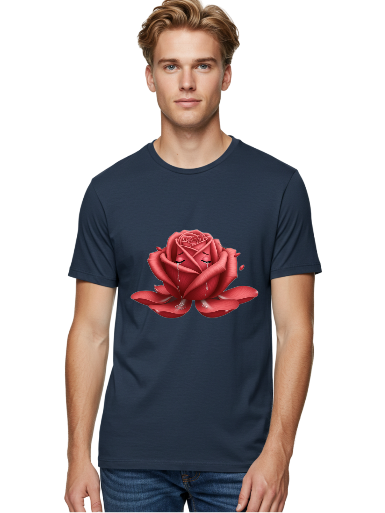 Crying-Rose-1 Men'S Graphic Tee, 100% Cotton, Comfortable Casual Summer Wear, Machine Washable, Vintage Camera, Old Camera, Antique Camera, Black Camera, Classic Photography, Photography Equipment, Nostalgic Device, Film Camera, Camera Art Bam178